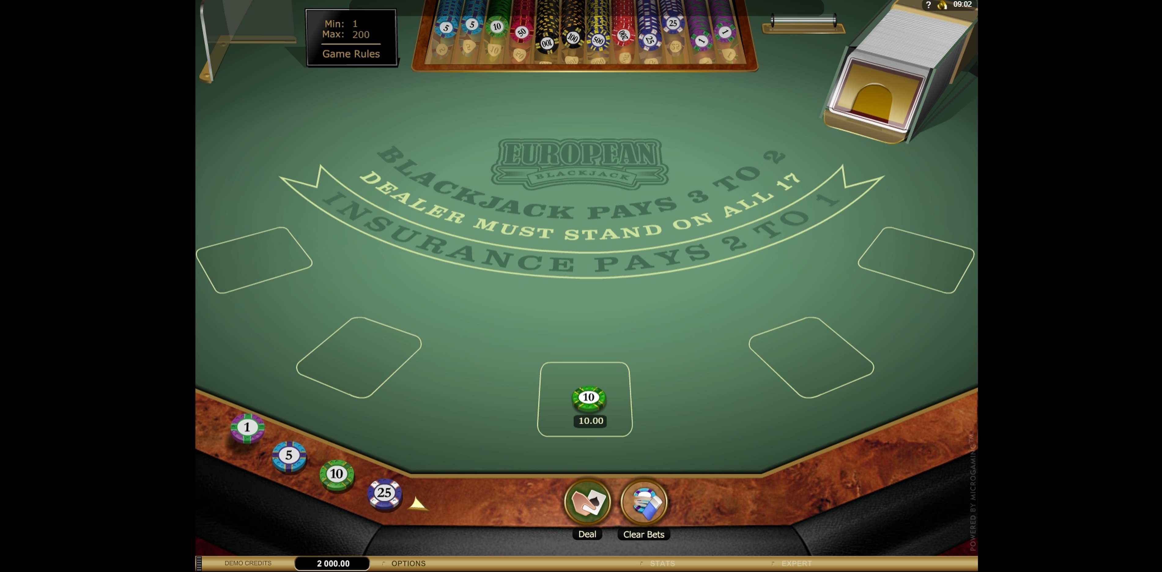 Reels in European Blackjack Gold (Microgaming) Slot Game by Microgaming