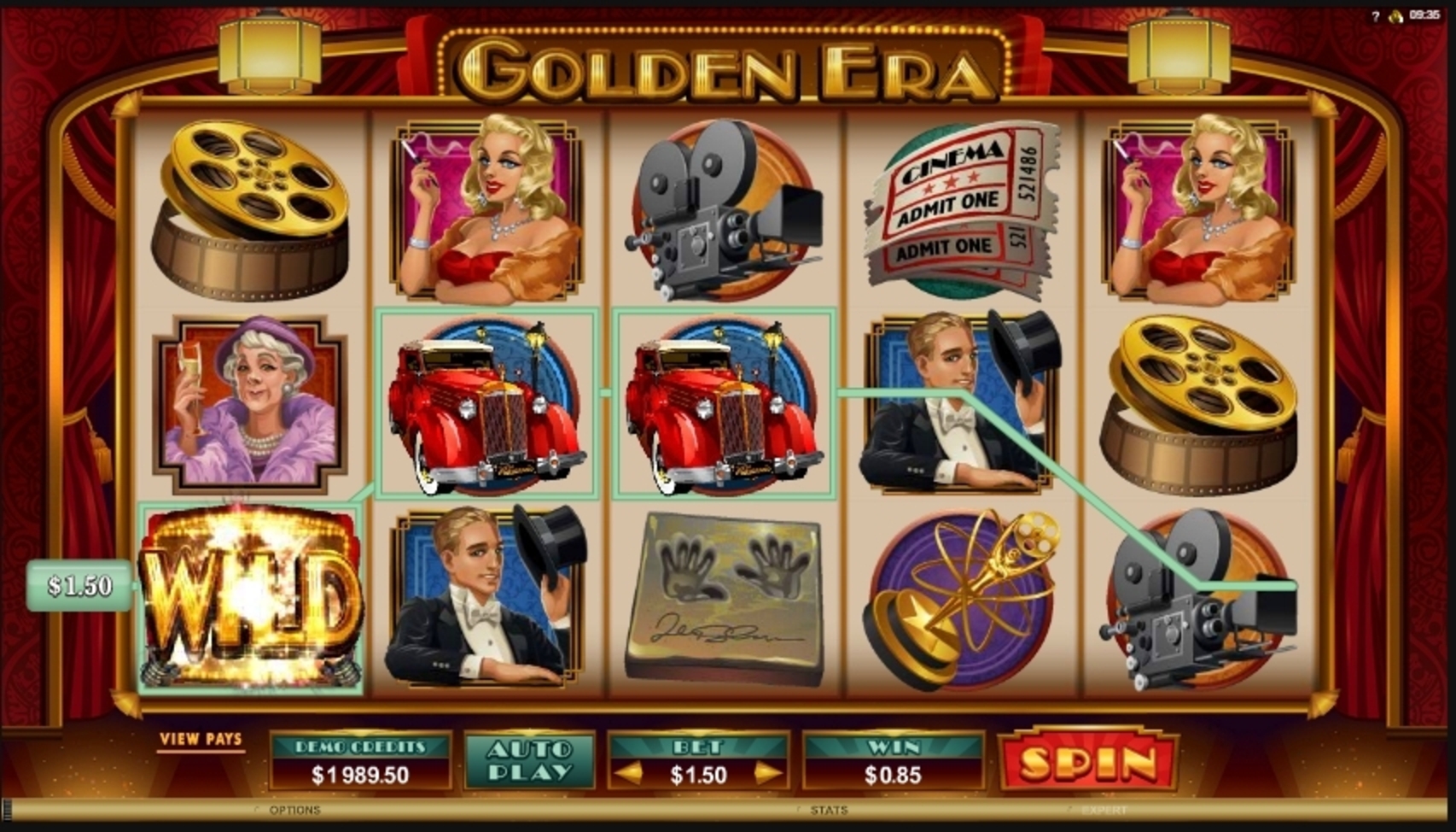 Win Money in Golden Era Free Slot Game by Microgaming