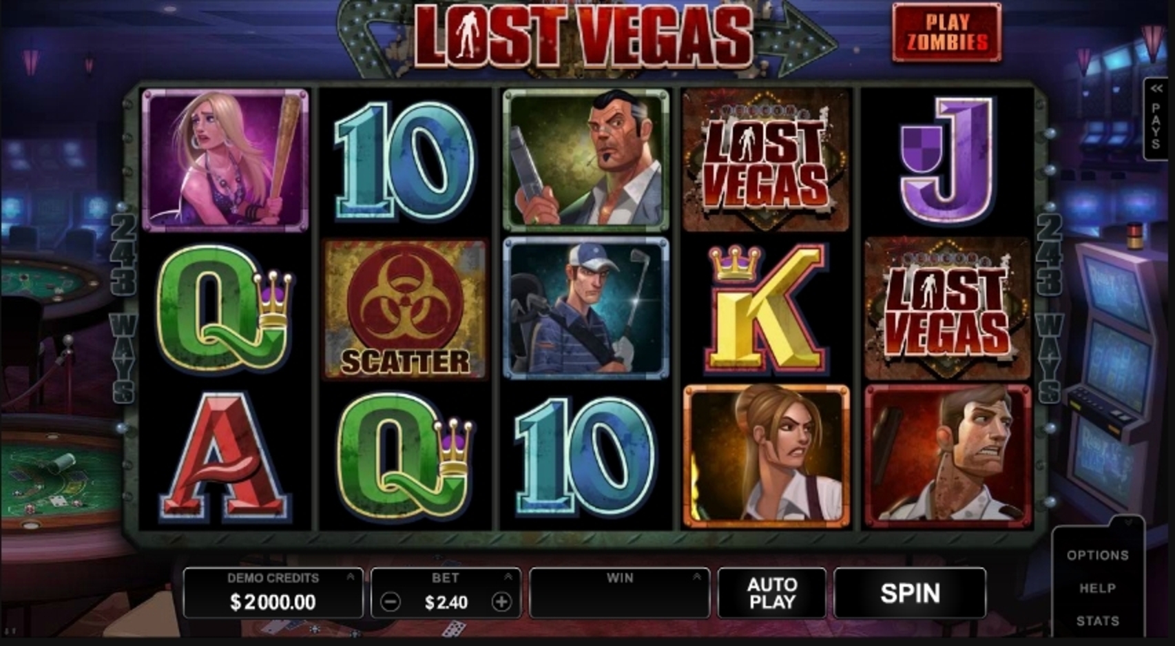 Reels in Lost Vegas Slot Game by Microgaming