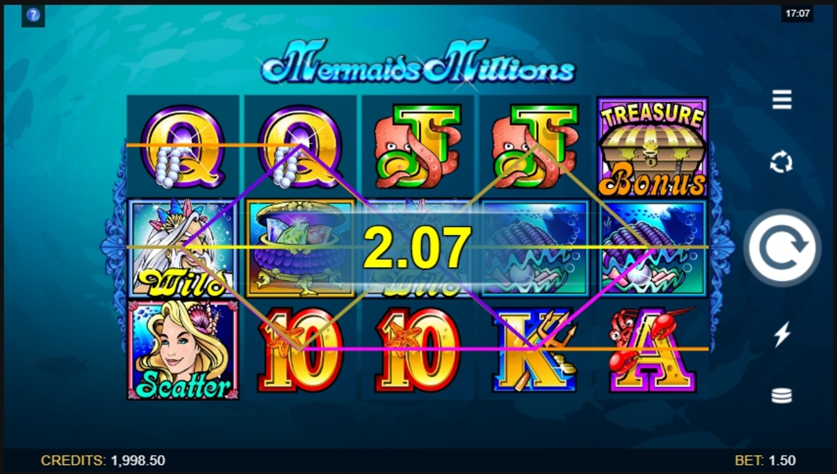 Win Money in Mermaid's Millions Free Slot Game by Microgaming