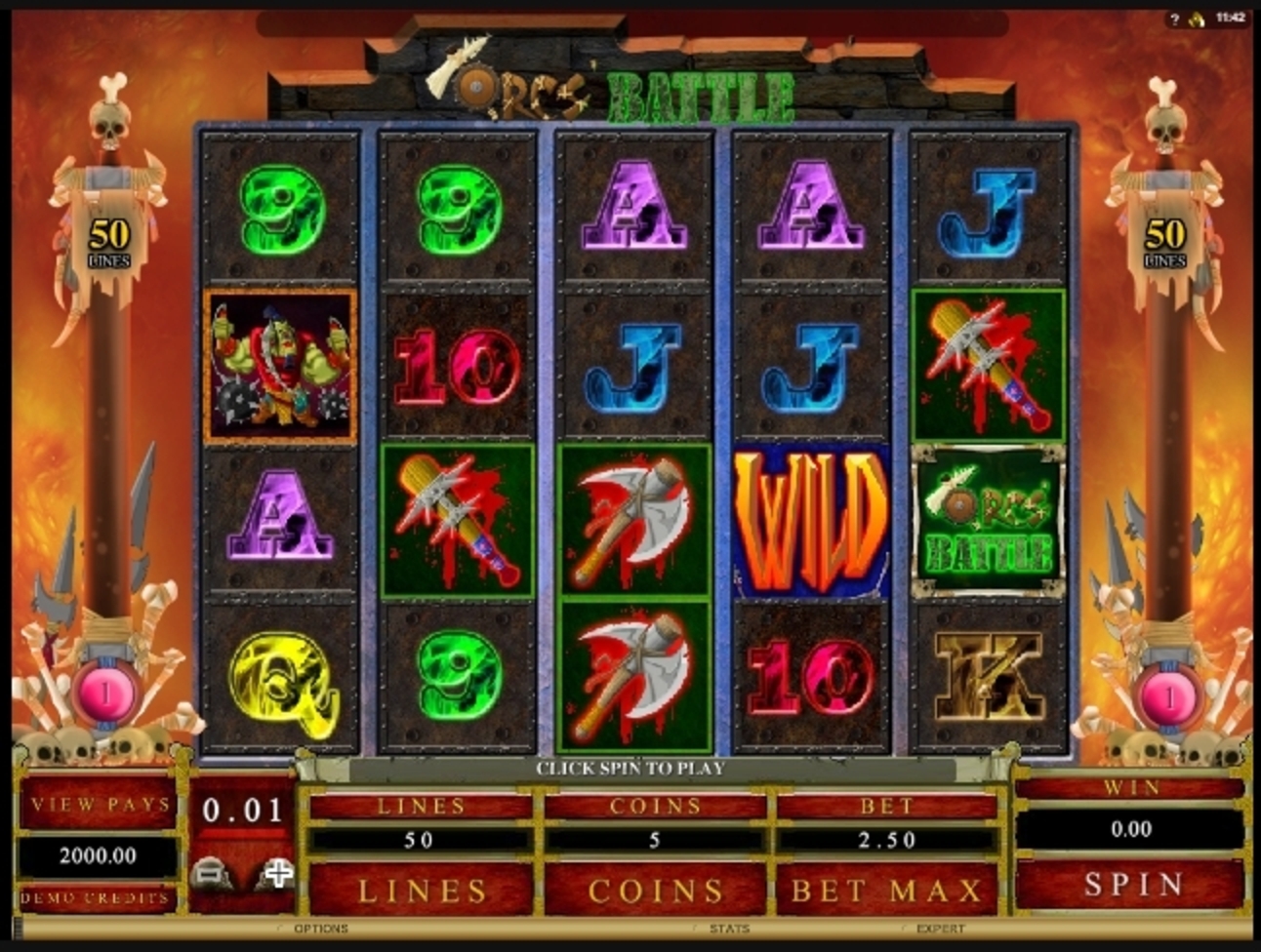 Reels in Orc's Battle Slot Game by Microgaming