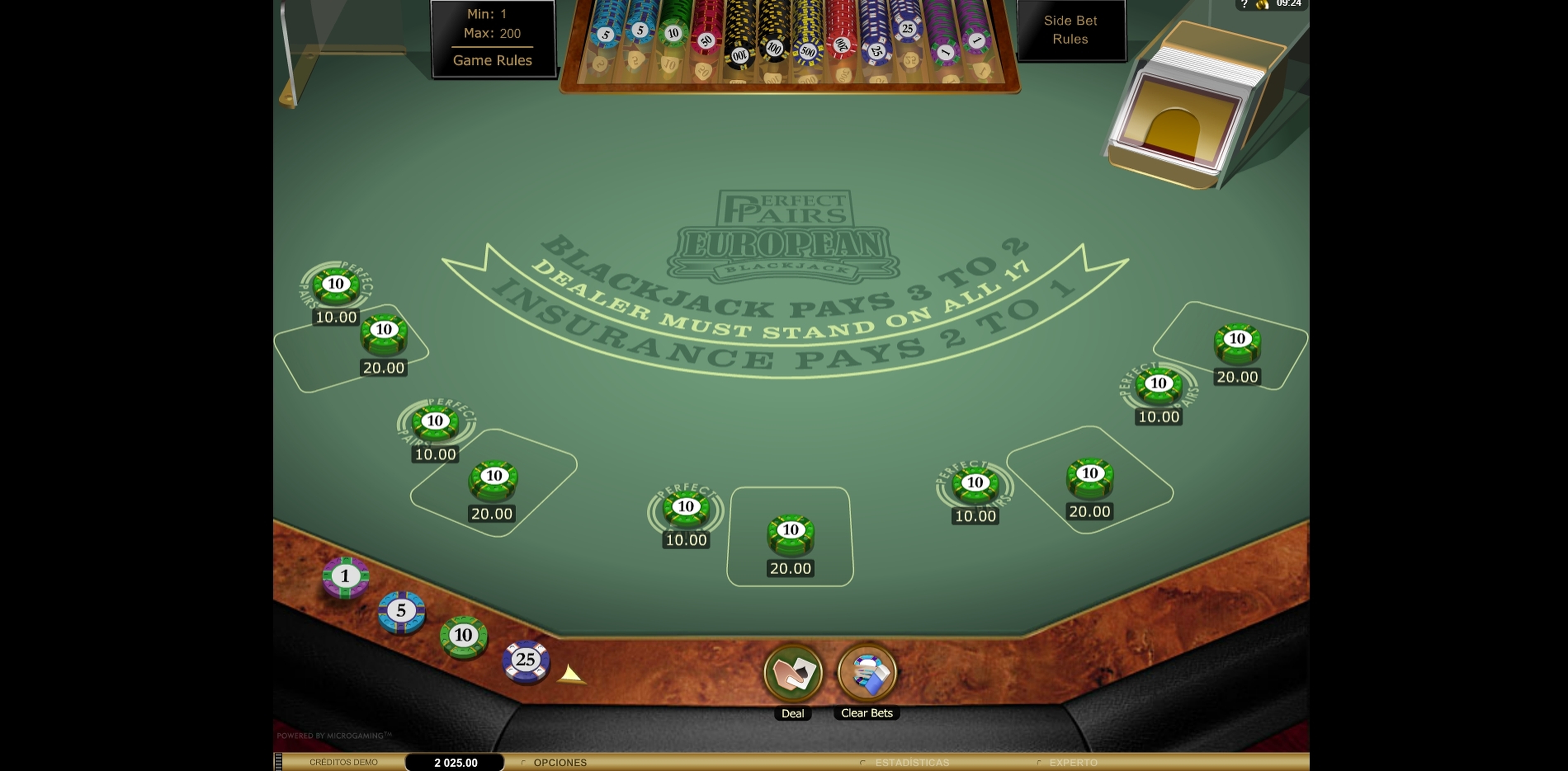 Reels in Perfect Pairs European Blackjack Gold MH Slot Game by Microgaming