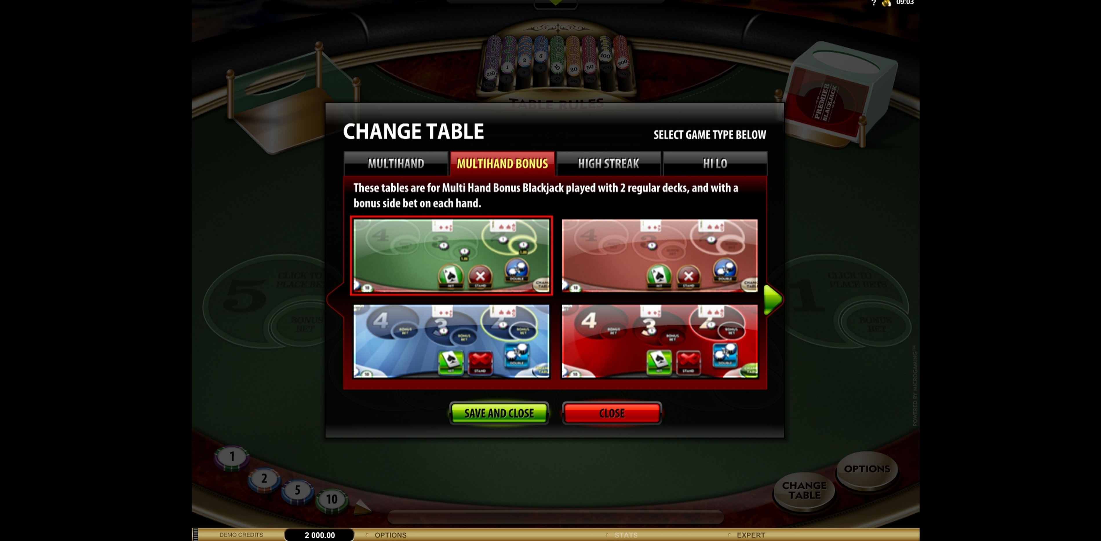 Play Premier Euro Bonus Blackjack MH Free Casino Slot Game by Microgaming