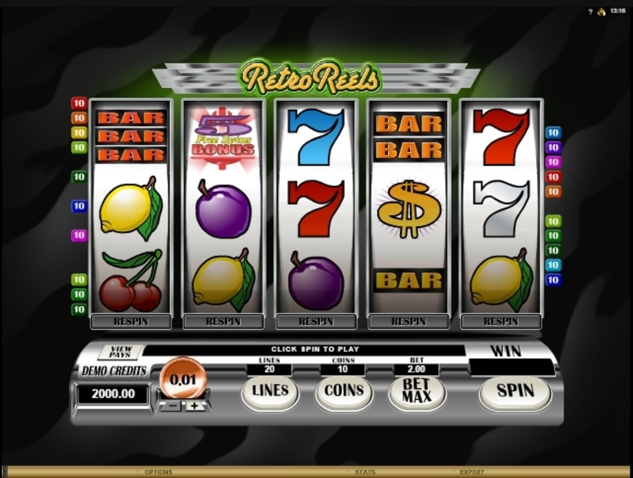 Play Retro Reels Diamond Glitz Slot Machine Online (Microgaming)