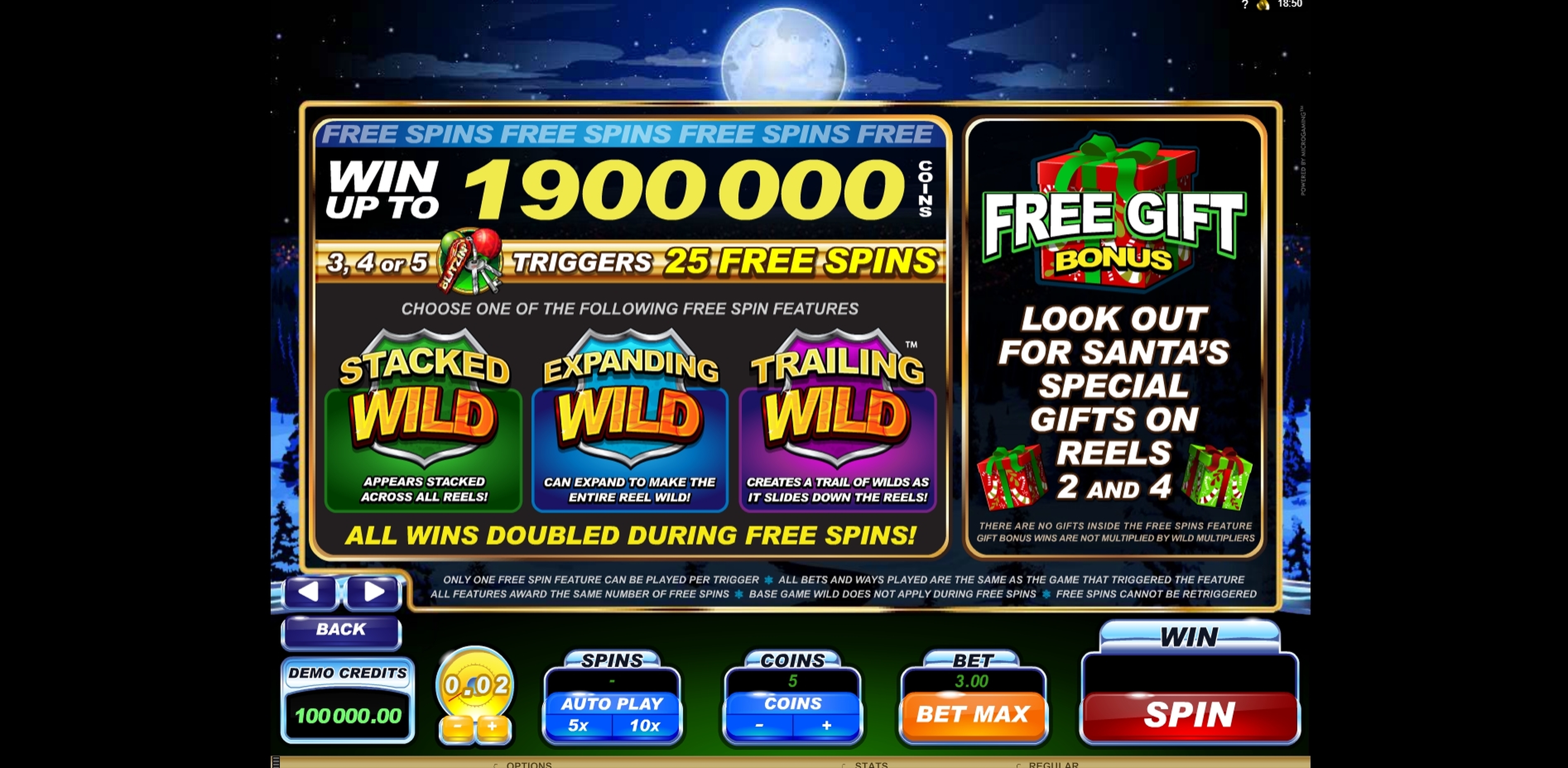 Info of Santa's Wild Ride Slot Game by Microgaming