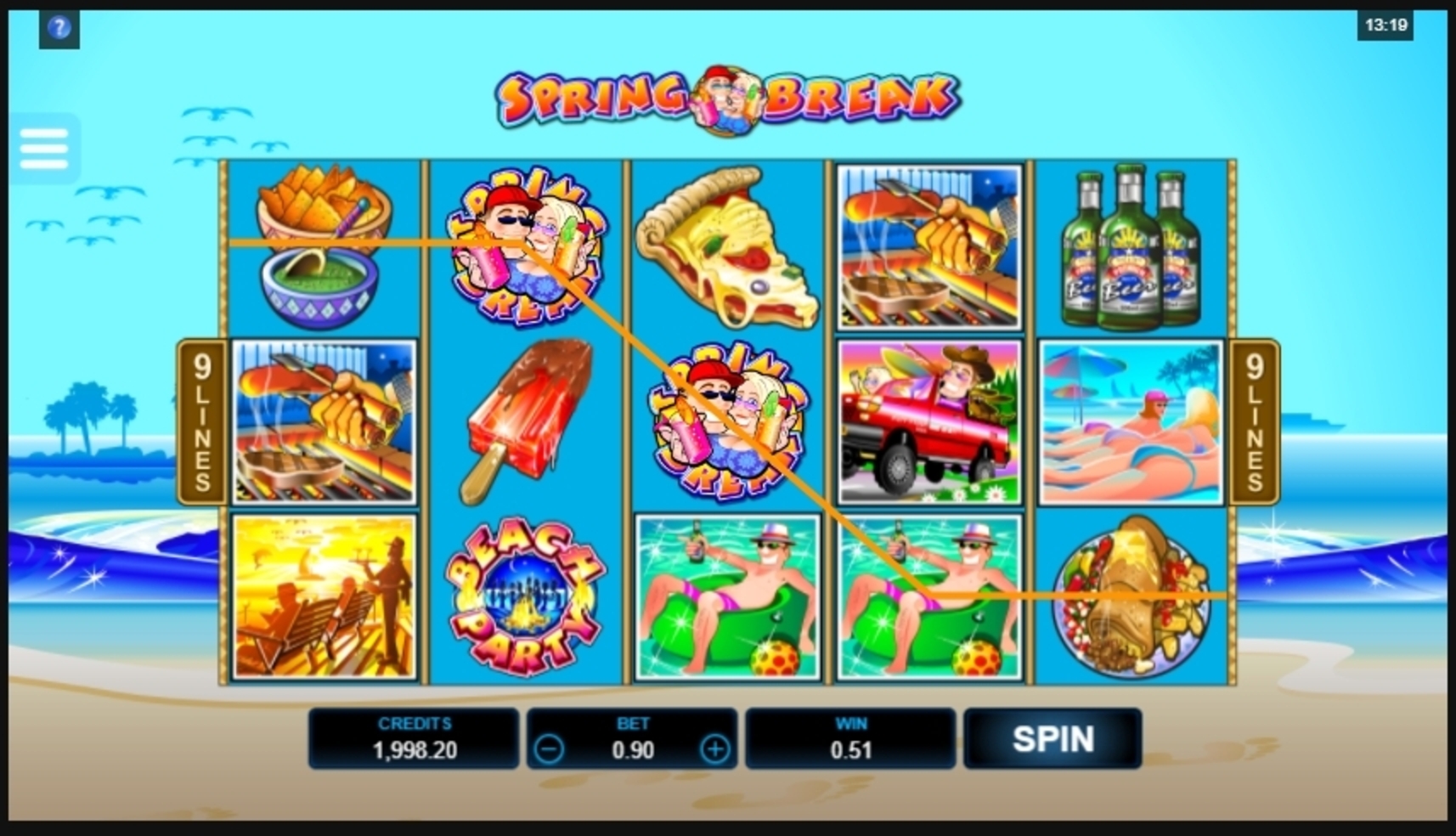 Win Money in Spring Break Free Slot Game by Microgaming