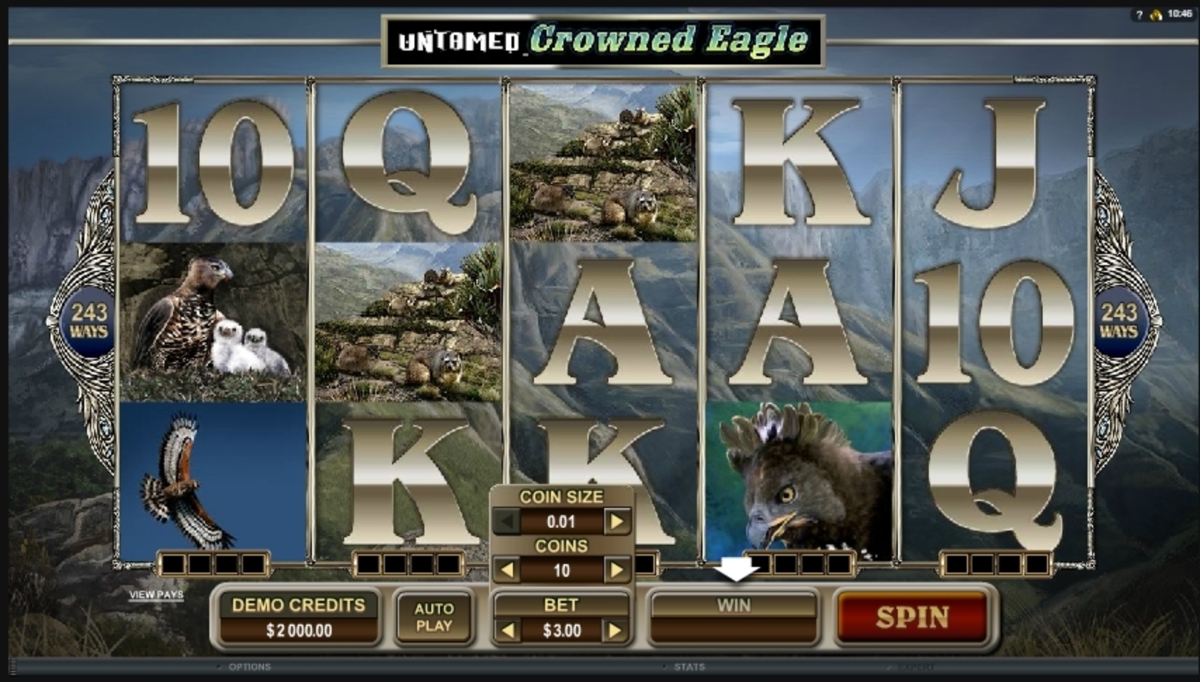 Reels in Untamed Crowned Eagle Slot Game by Microgaming