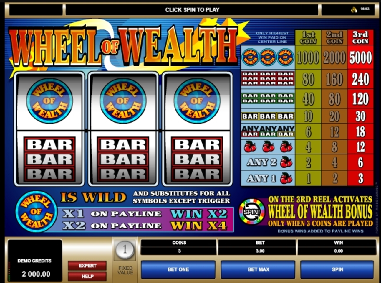 Reels in Wheel of Wealth Slot Game by Microgaming