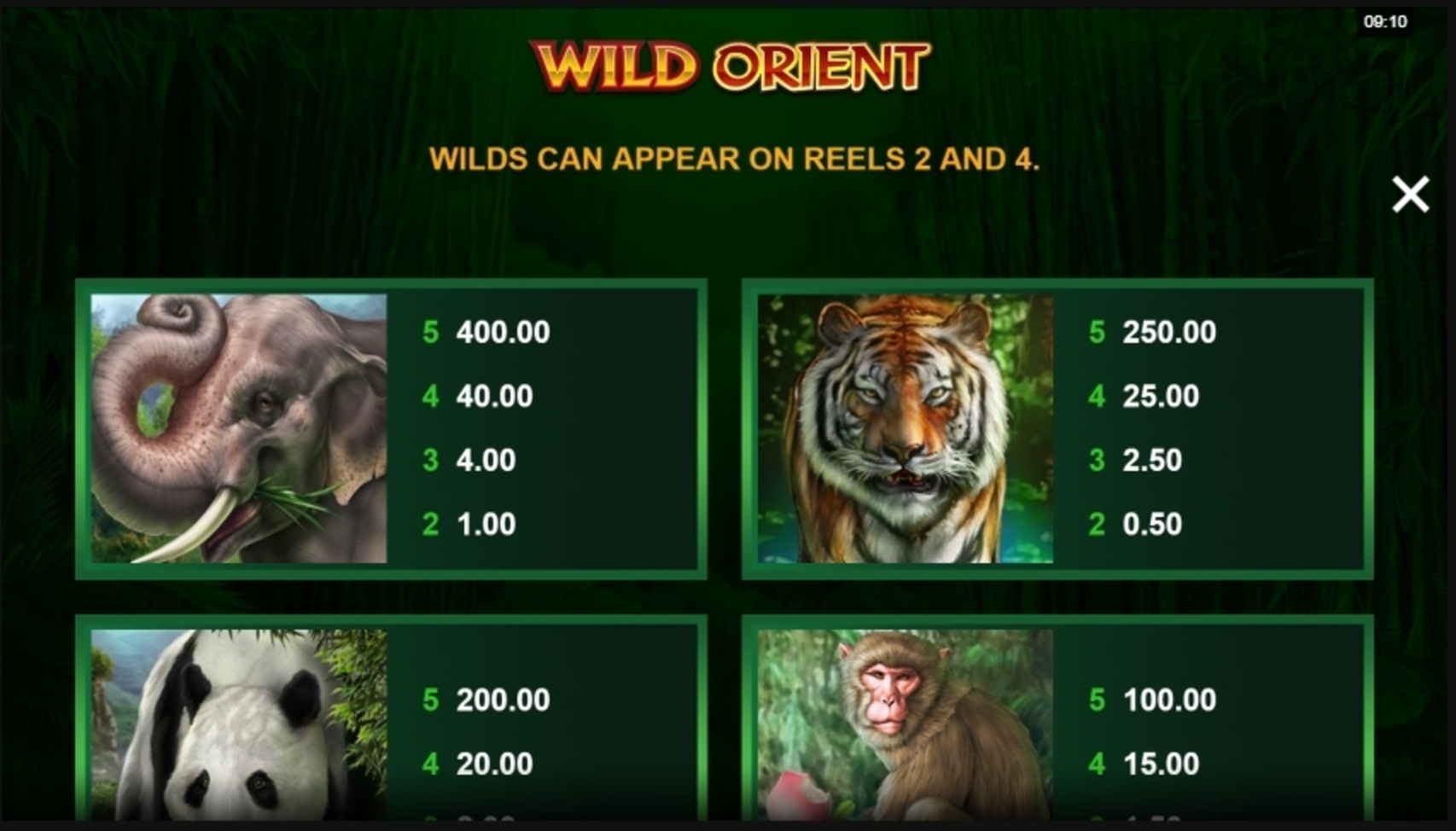 Info of Wild Orient Slot Game by Microgaming