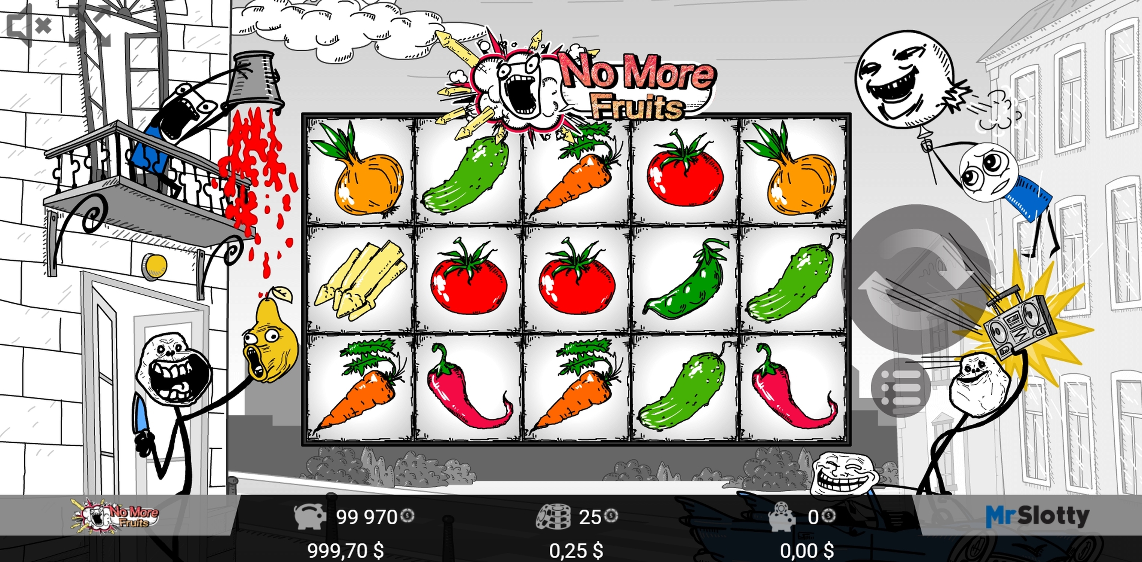 Reels in No More Fruits Slot Game by Mr Slotty