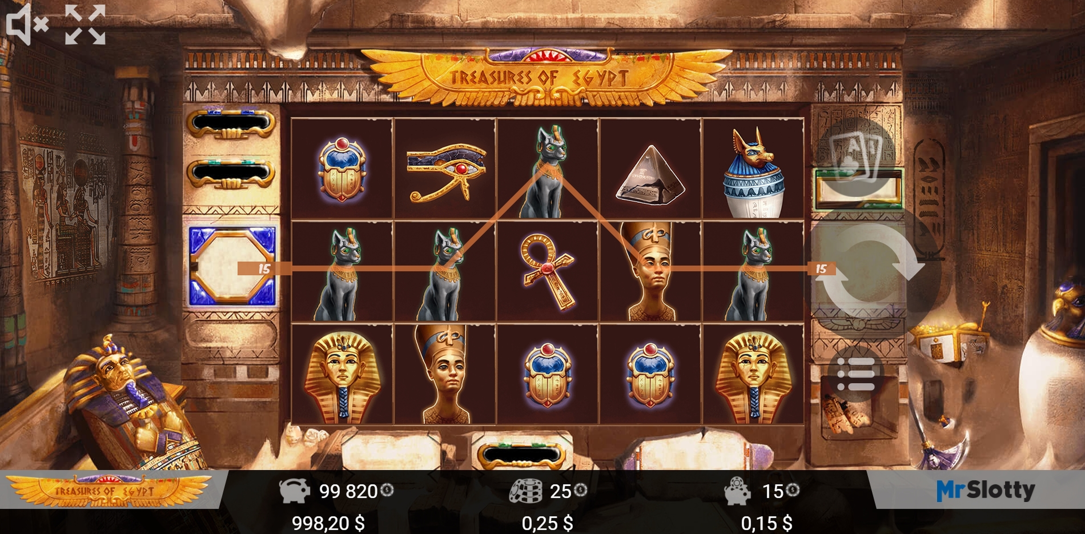Win Money in Treasures of Egypt Free Slot Game by Mr Slotty