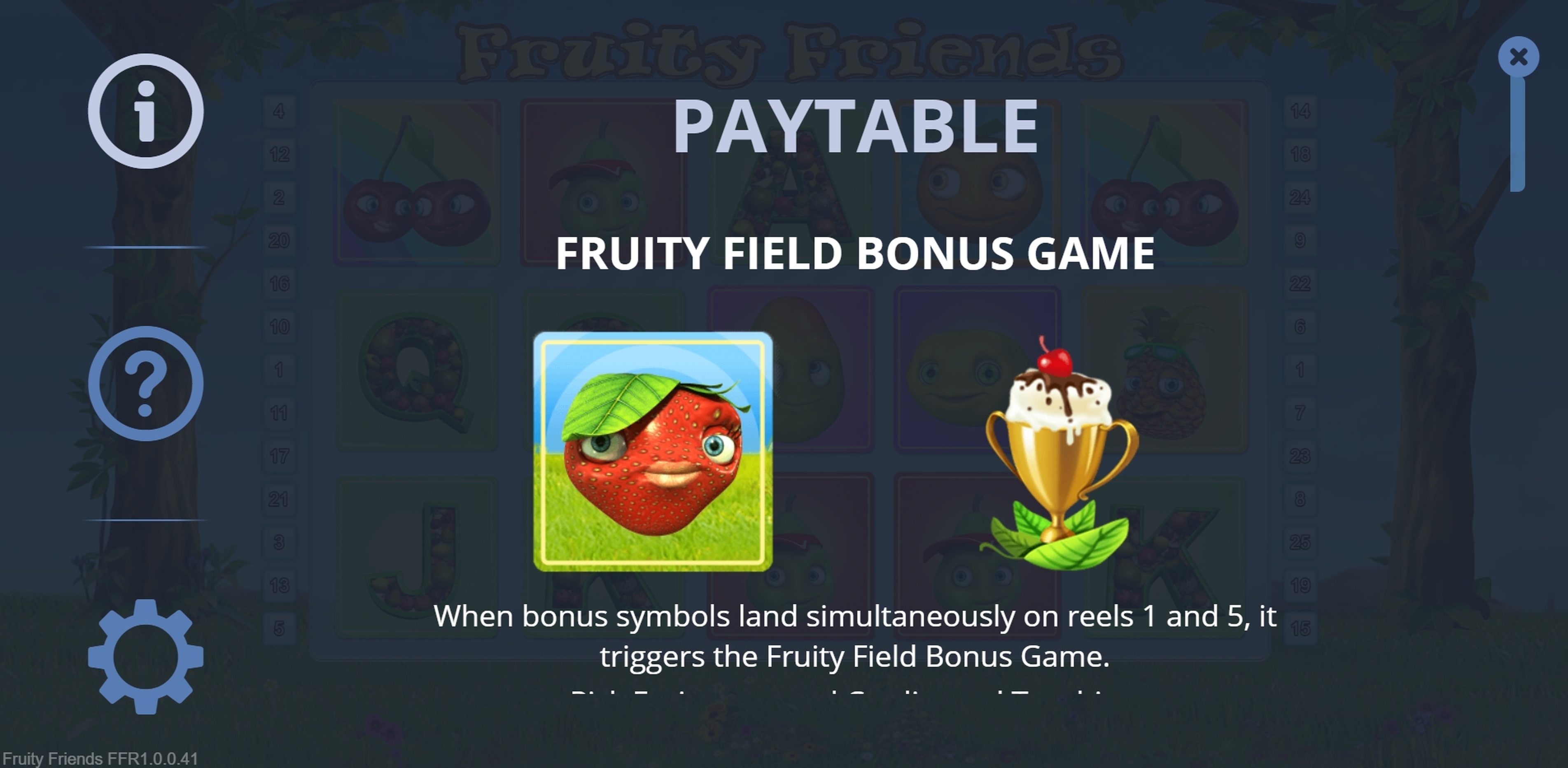 Info of Fruity Friends Slot Game by NeoGames