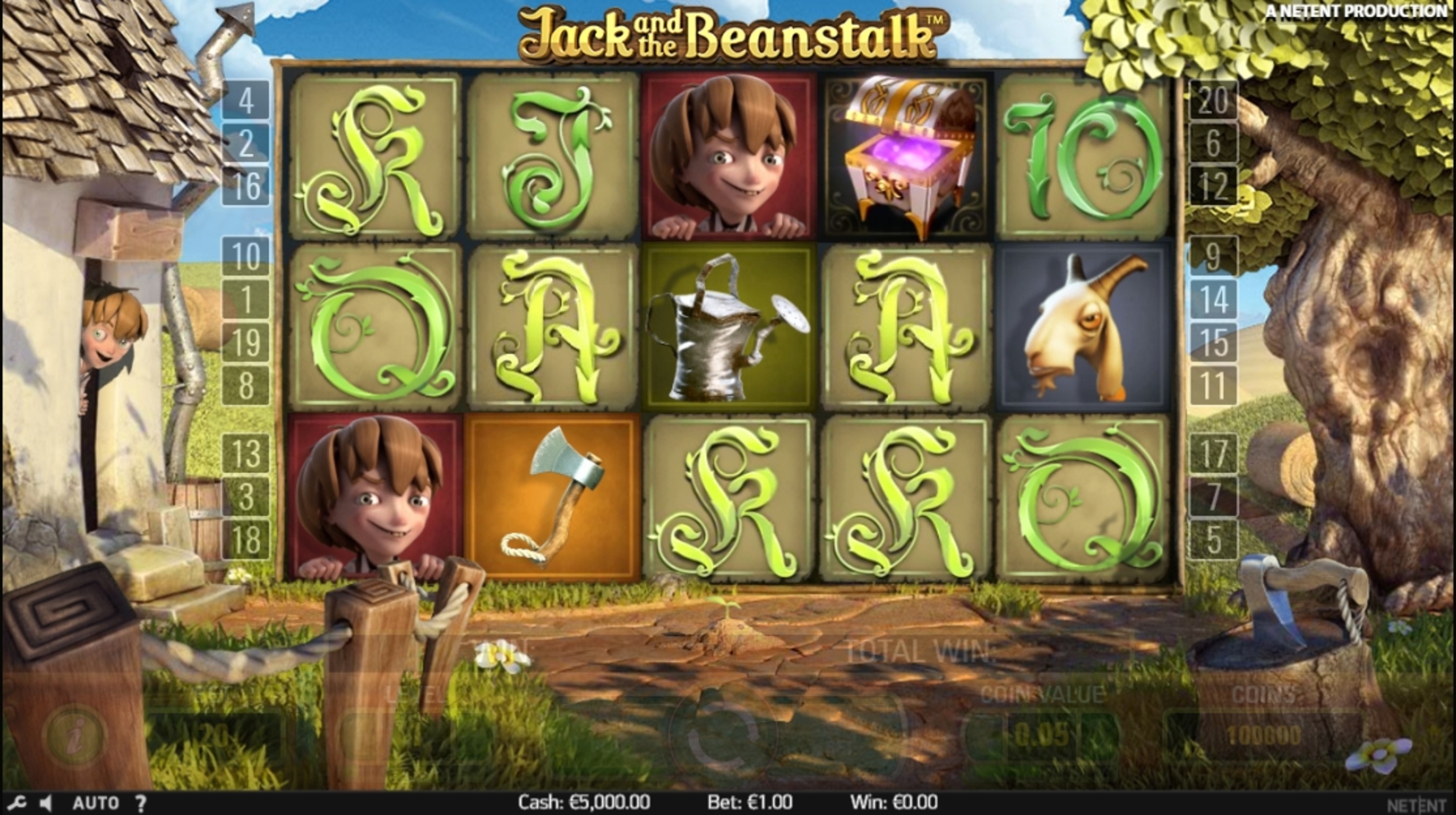 Reels in Jack and the Beanstalk Slot Game by NetEnt