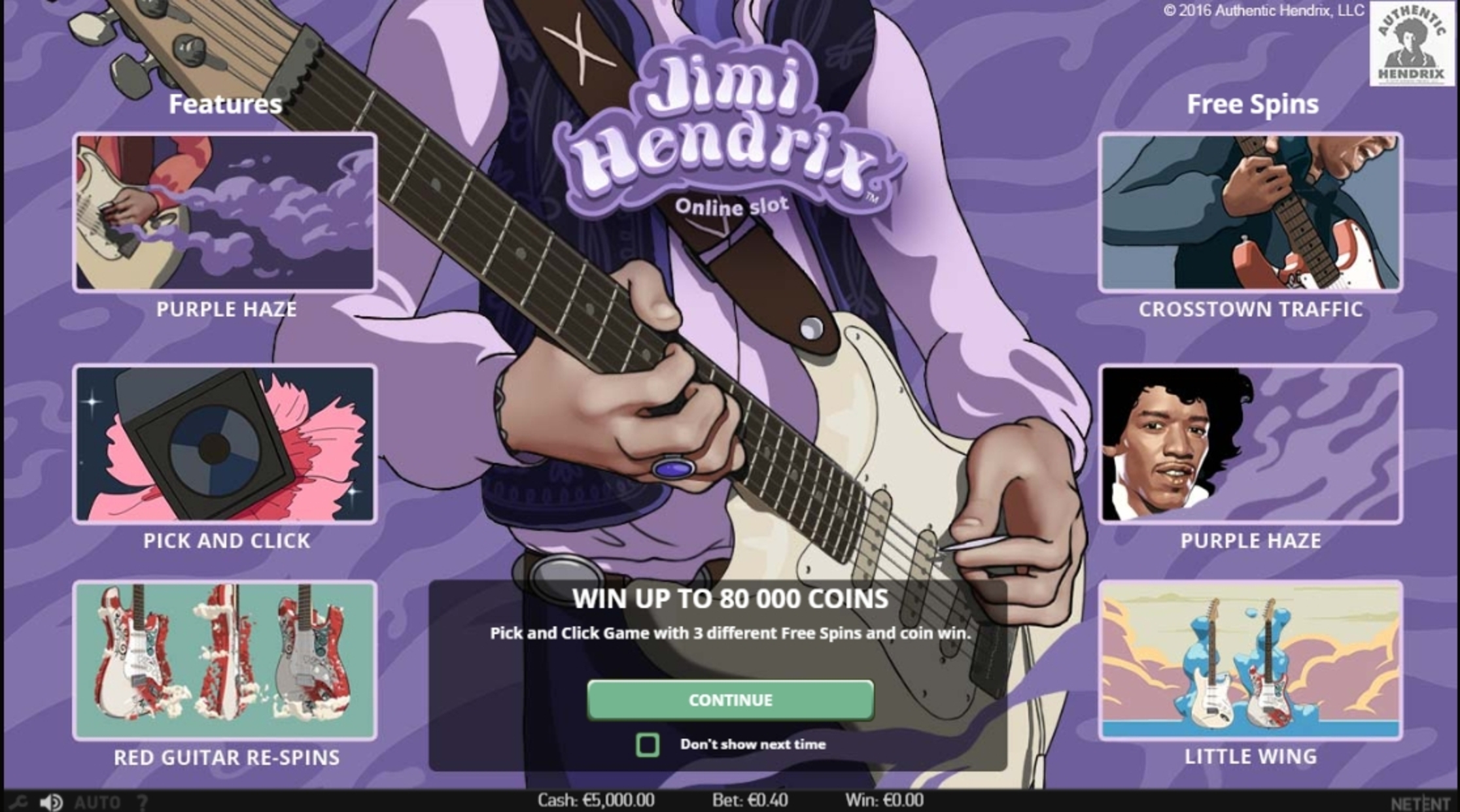Play Jimi Hendrix Free Casino Slot Game by NetEnt