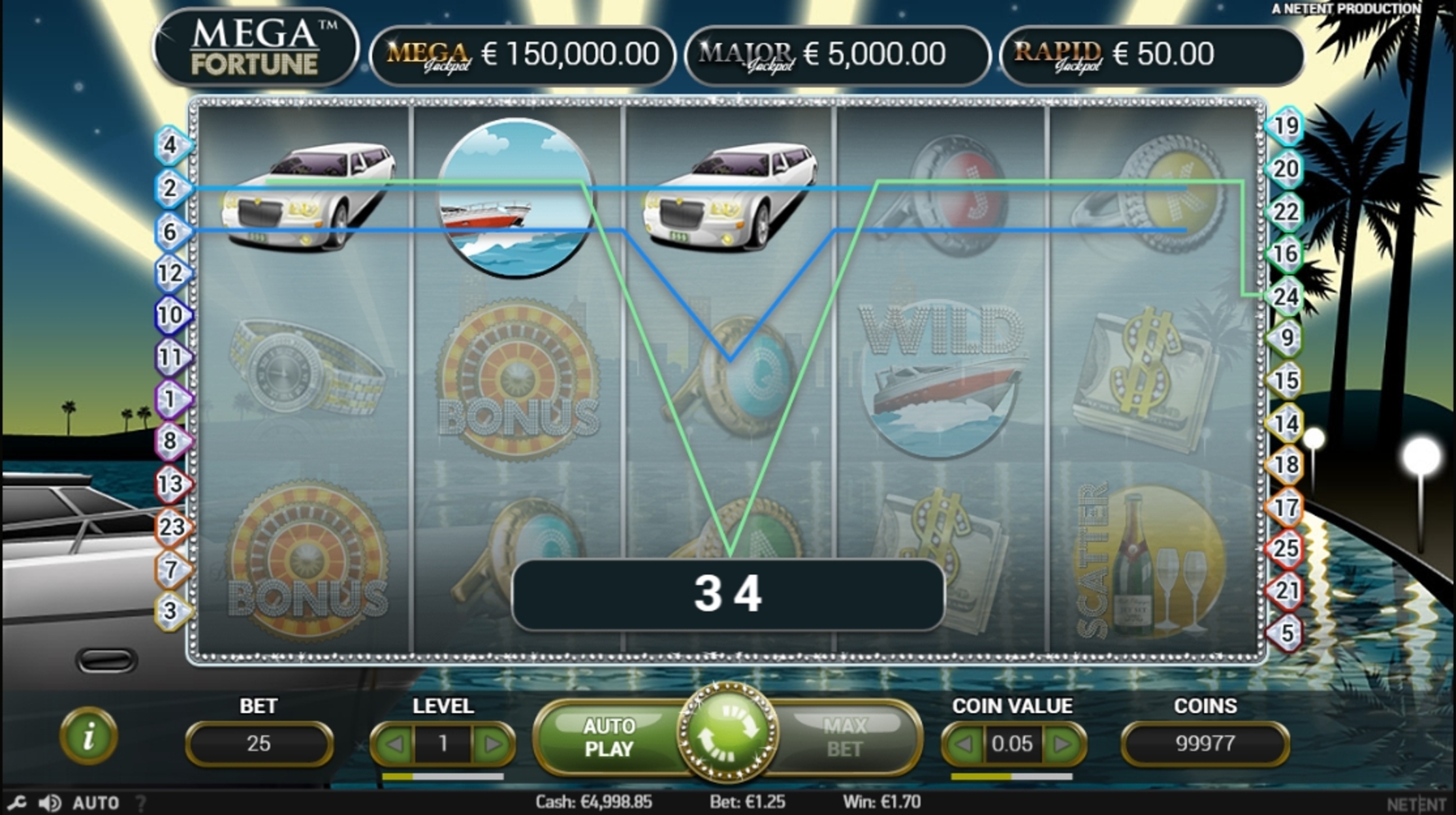 Win Money in Mega Fortune Free Slot Game by NetEnt