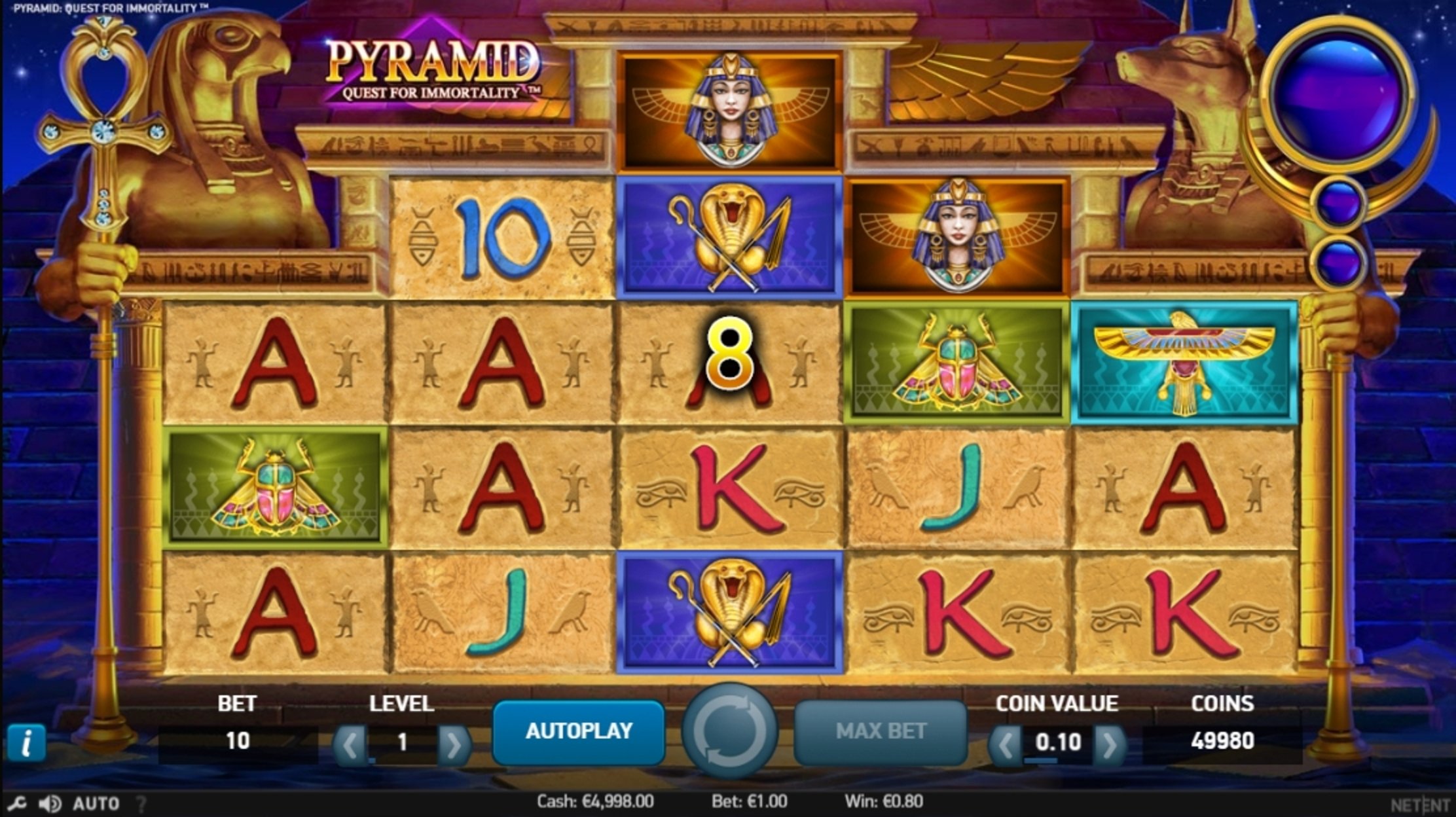 Win Money in Pyramid: Quest for Immortality Free Slot Game by NetEnt