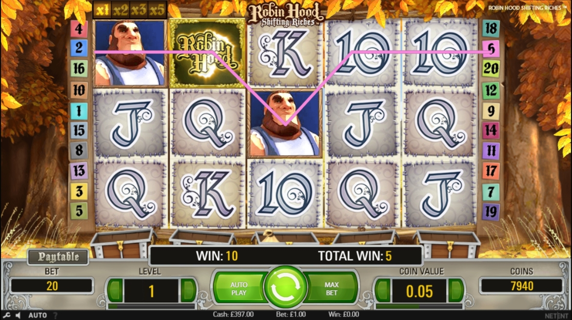 Win Money in Robin Hood: Shifting Riches Free Slot Game by NetEnt