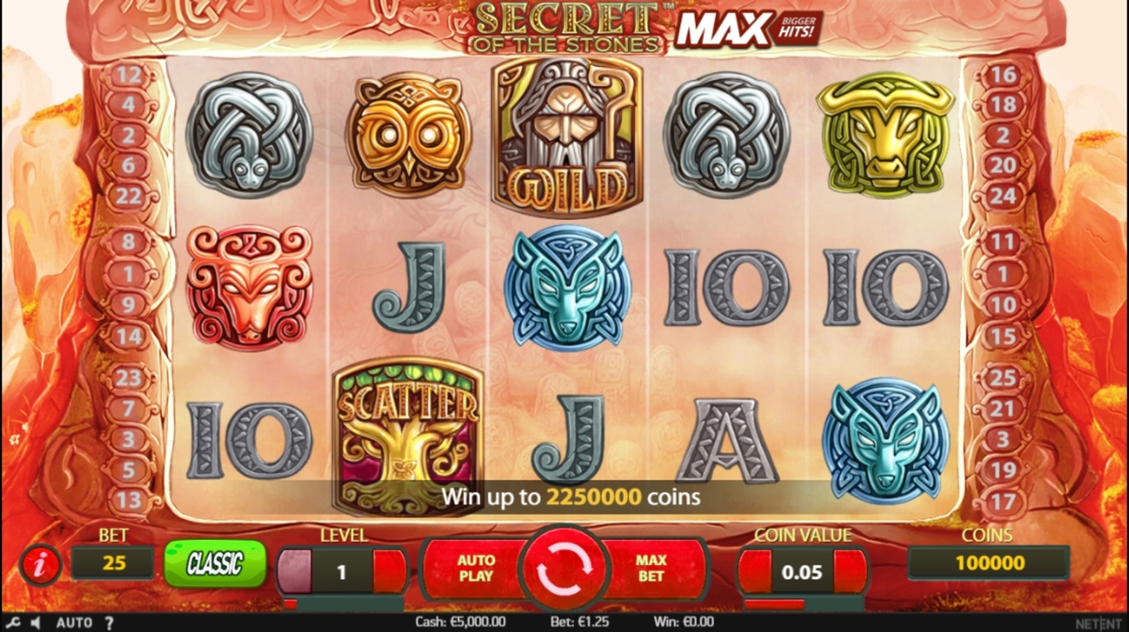 Reels in Secret of the Stones Slot Game by NetEnt