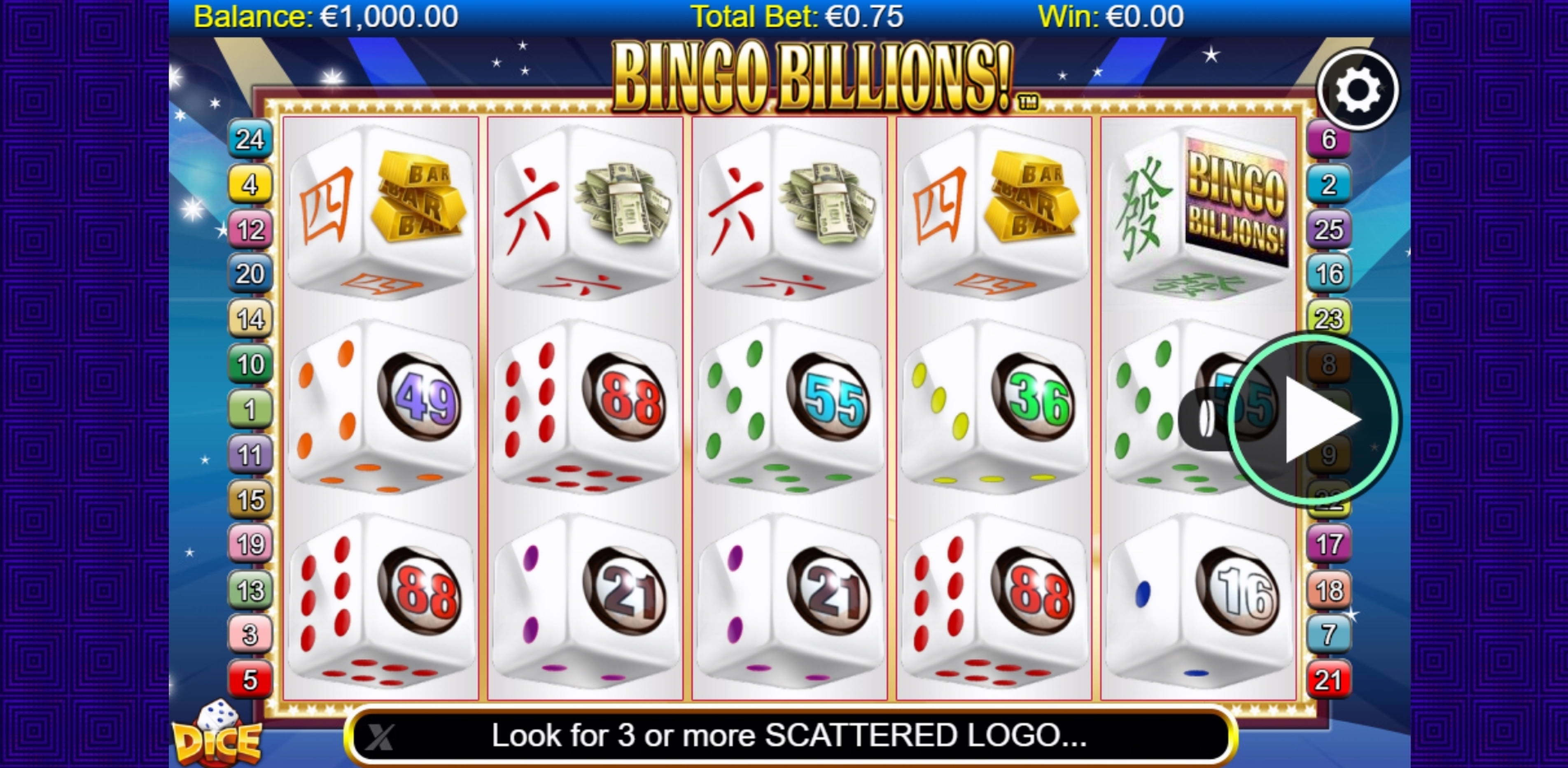 Reels in Bingo Billions Dice Slot Game by NextGen Gaming