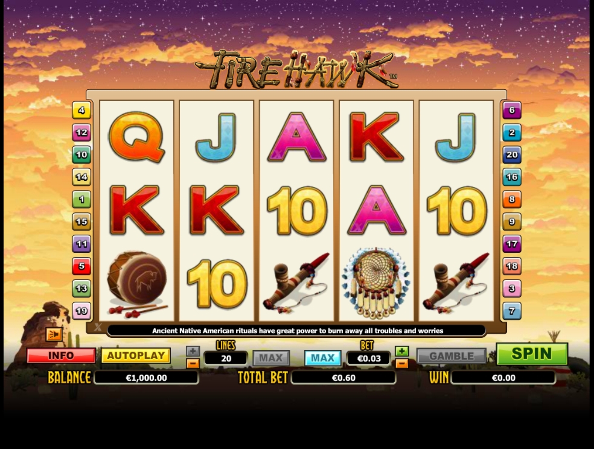 Reels in Fire Hawk Slot Game by NextGen Gaming