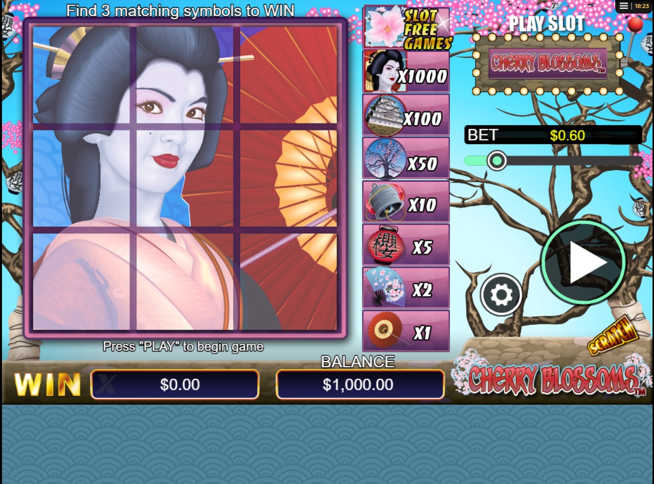 Reels in Scratch Cherry Blossoms Slot Game by NextGen Gaming