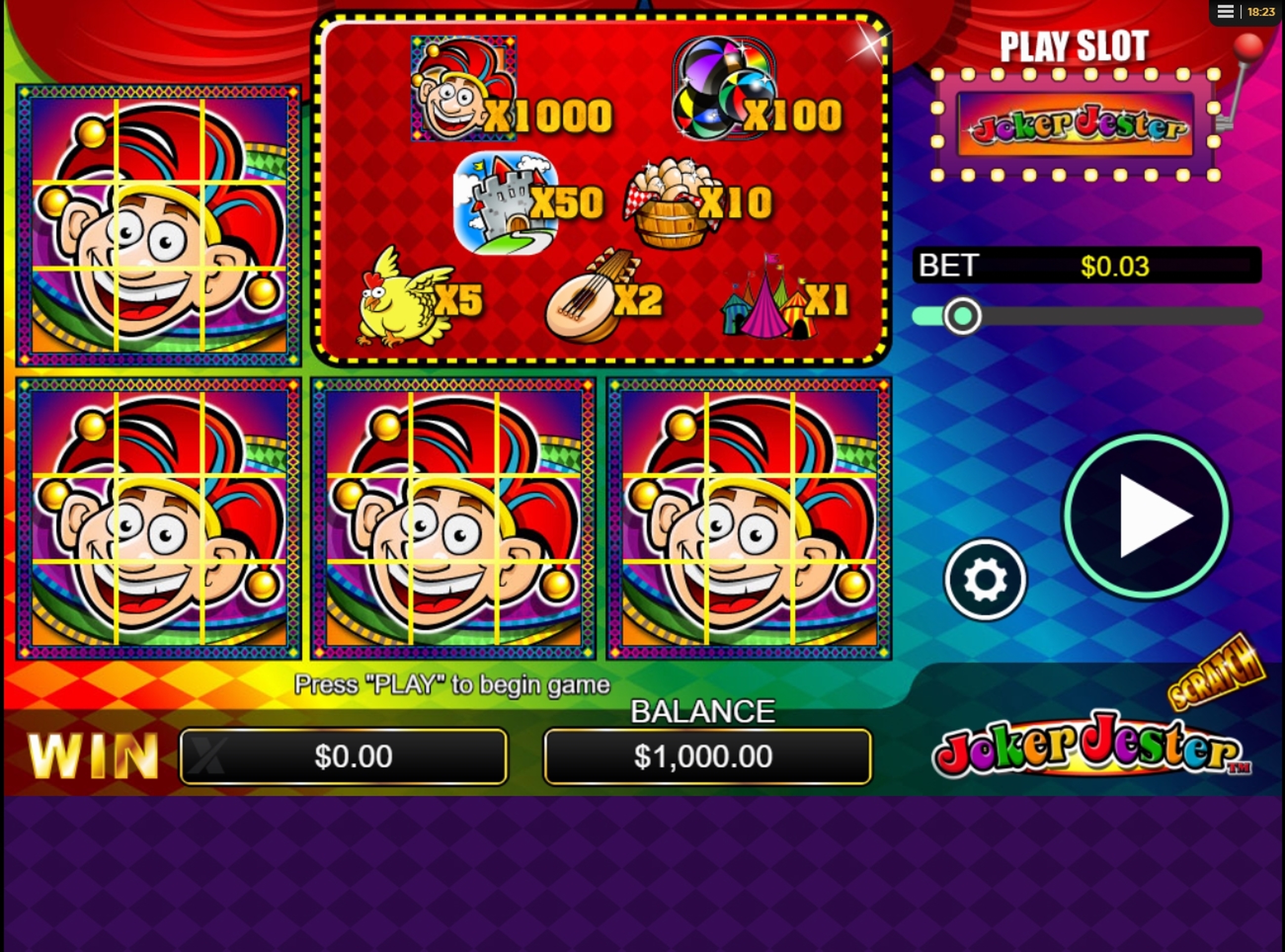 Reels in Scratch Joker Jester Slot Game by NextGen Gaming