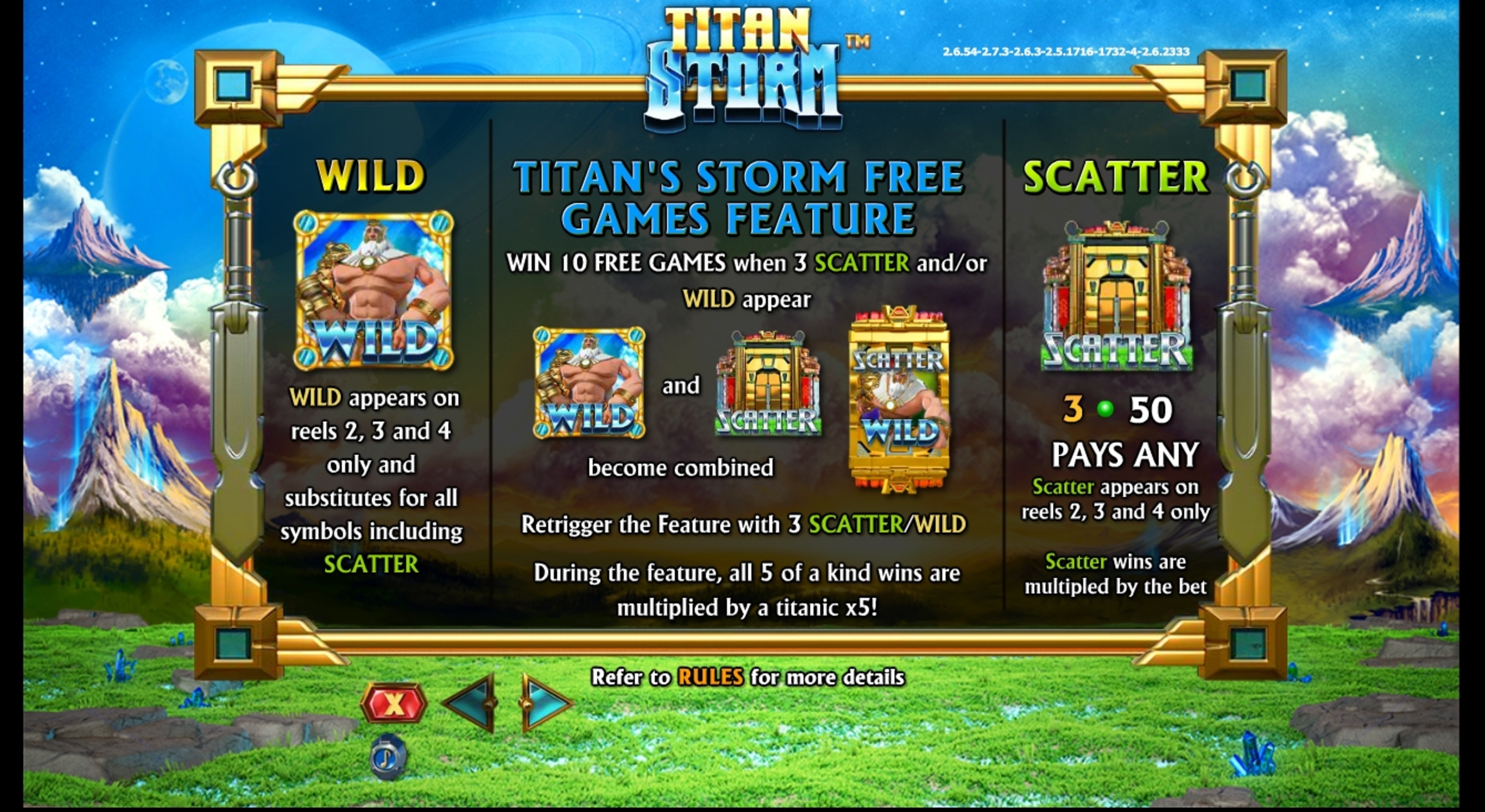 Info of Titan Storm Slot Game by NextGen Gaming