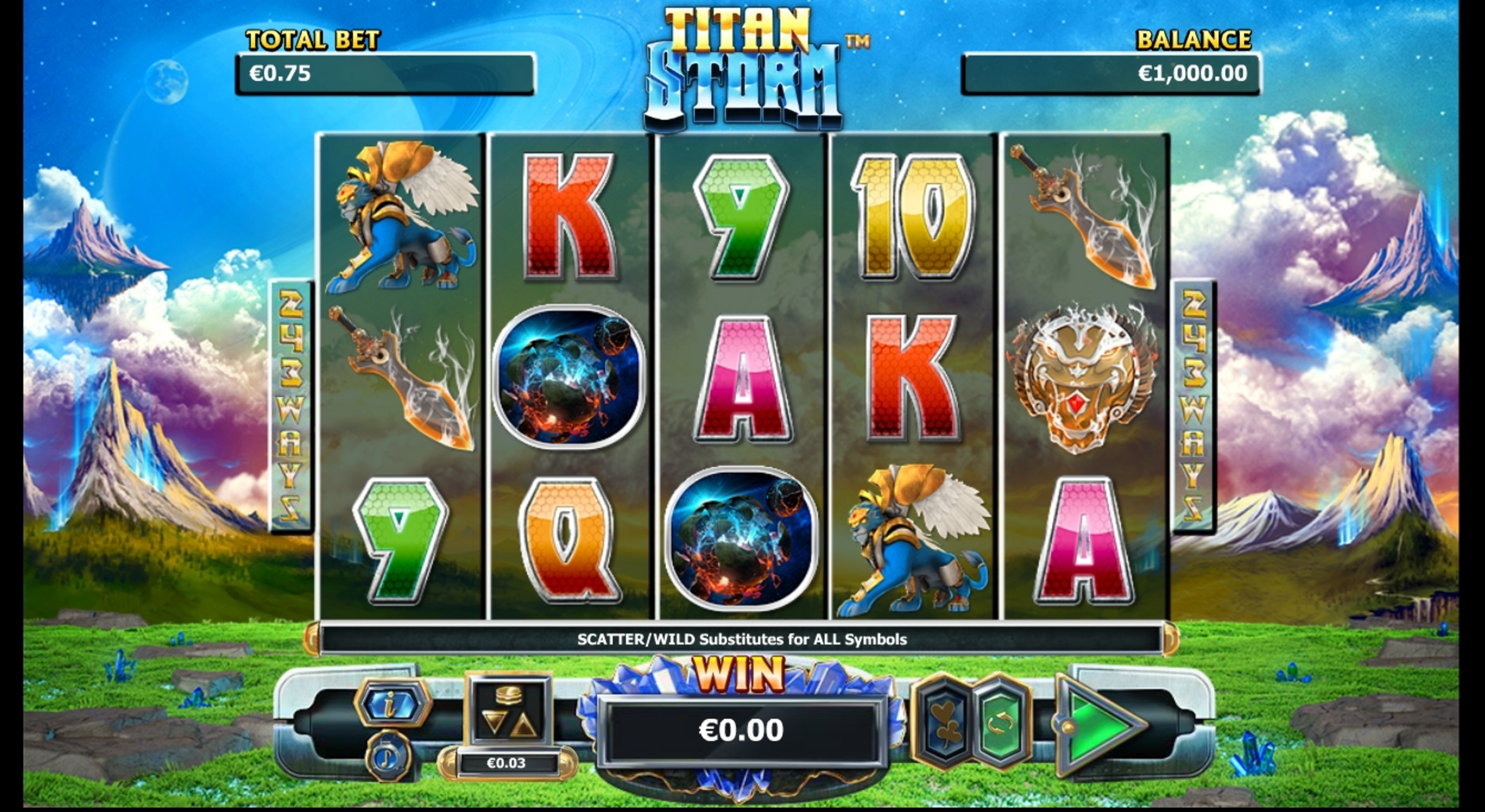 Reels in Titan Storm Slot Game by NextGen Gaming