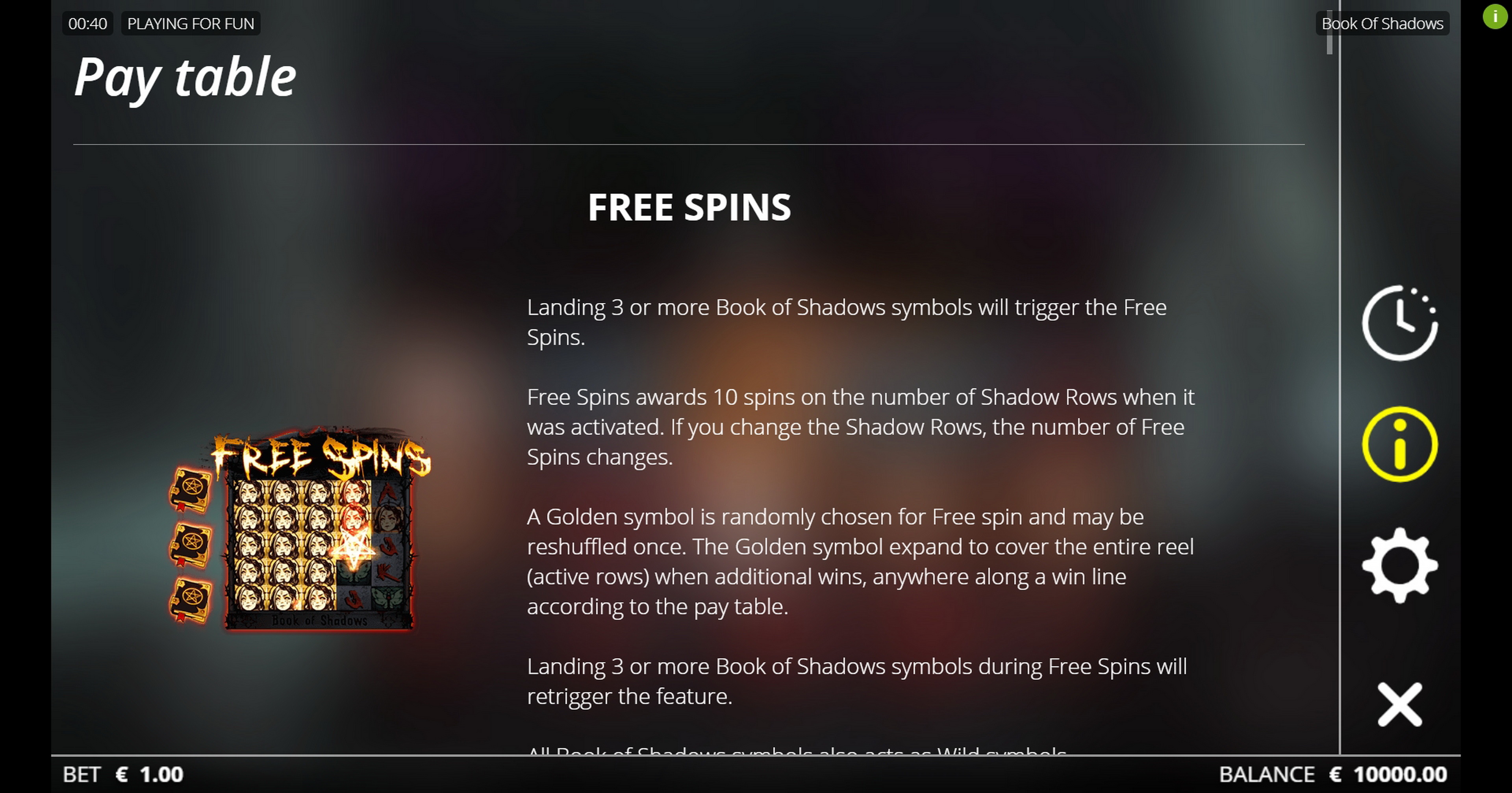 Info of Book of Shadows Slot Game by Nolimit City