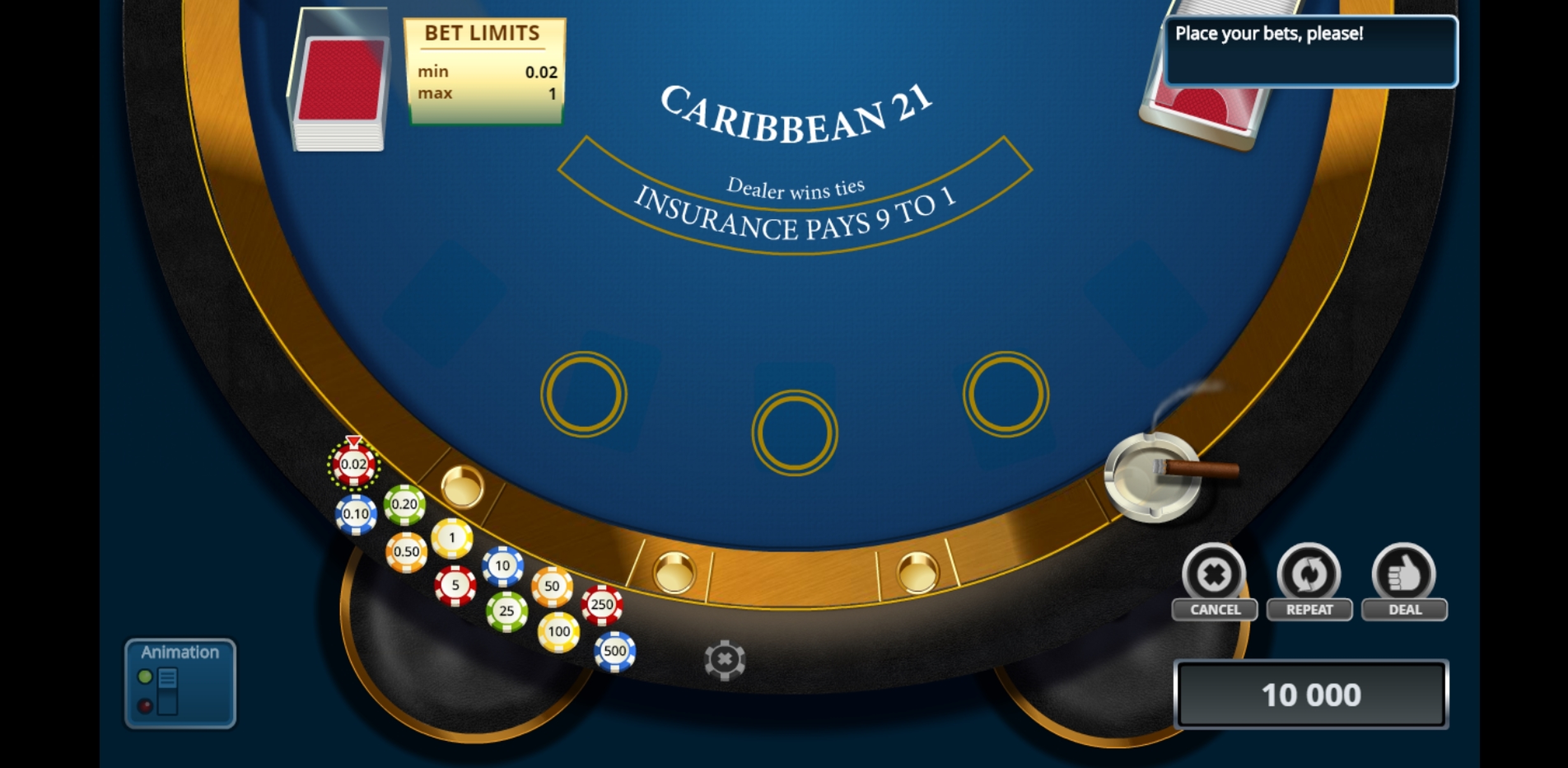Reels in Caribbean Blackjack (Novomatic) Slot Game by Novomatic