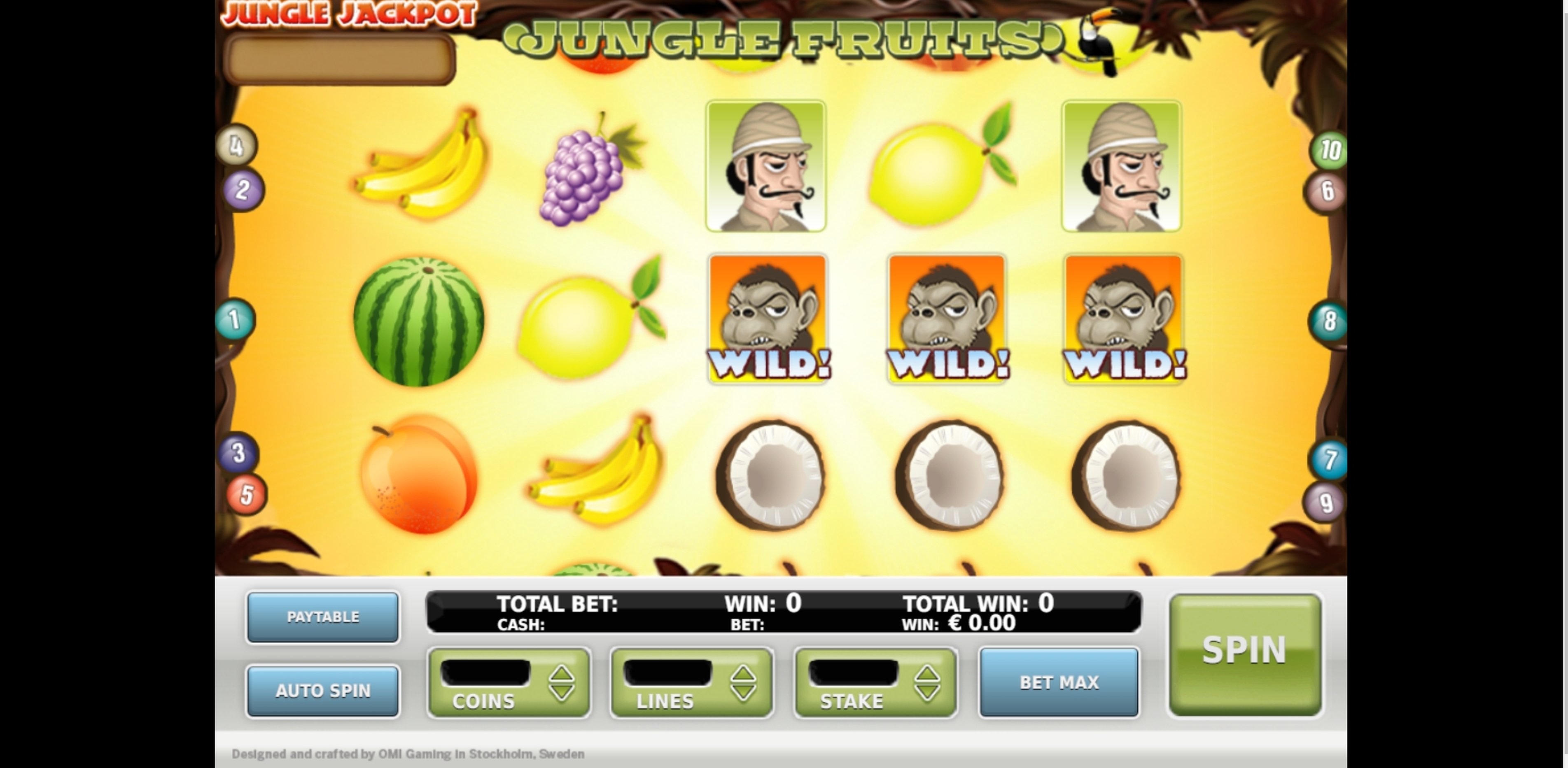 Reels in Jungle Fruits Slot Game by OMI Gaming
