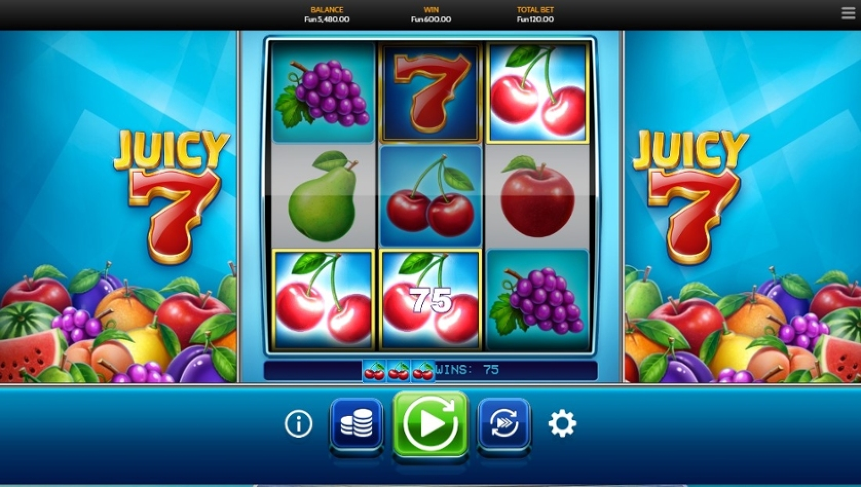 Juicy 7 Online Slot Demo Game by OneTouch Games