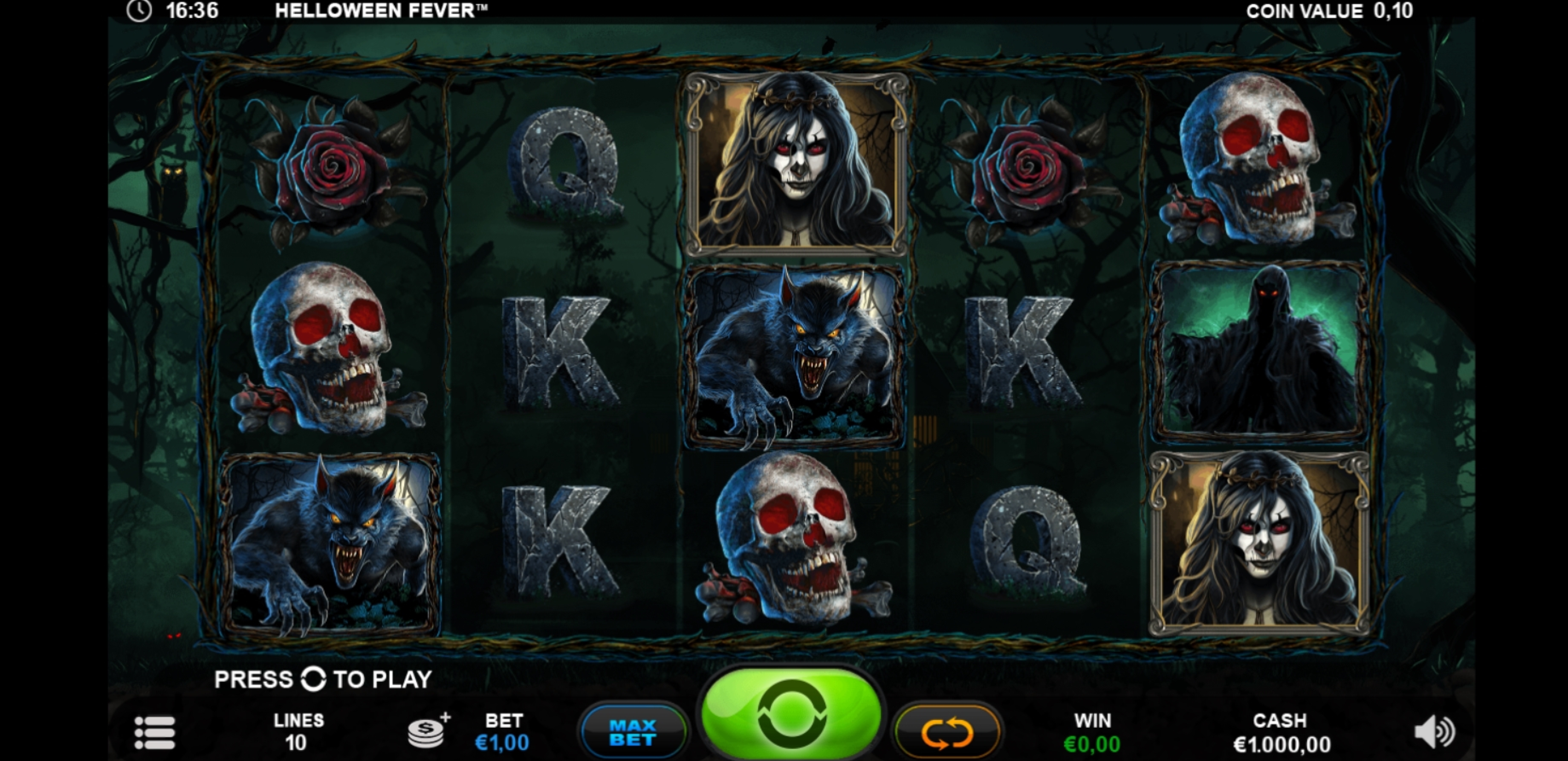Reels in Helloween Fever Slot Game by Plank Gaming