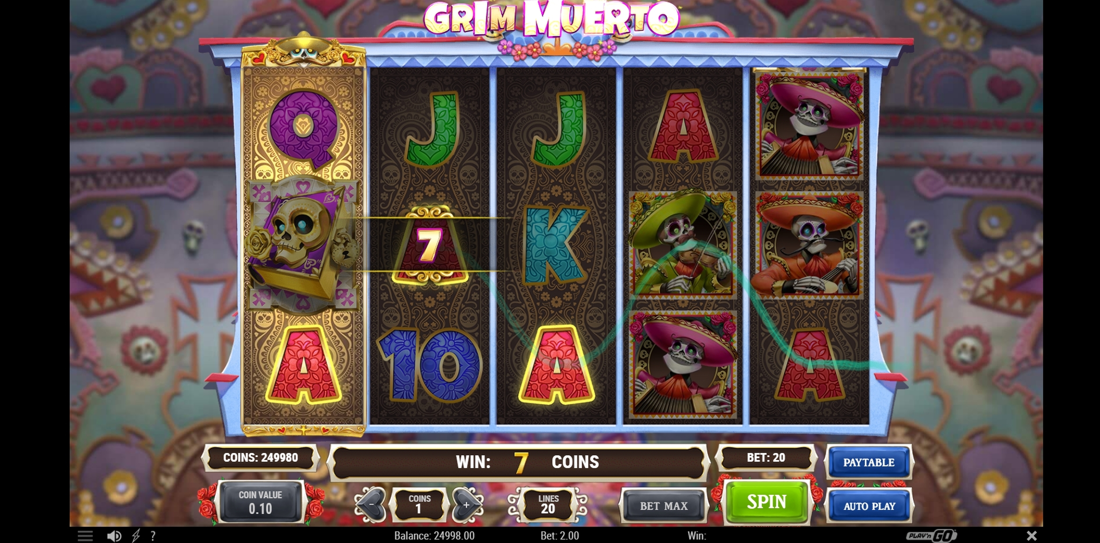 Win Money in Grim Muerto Free Slot Game by Playn GO