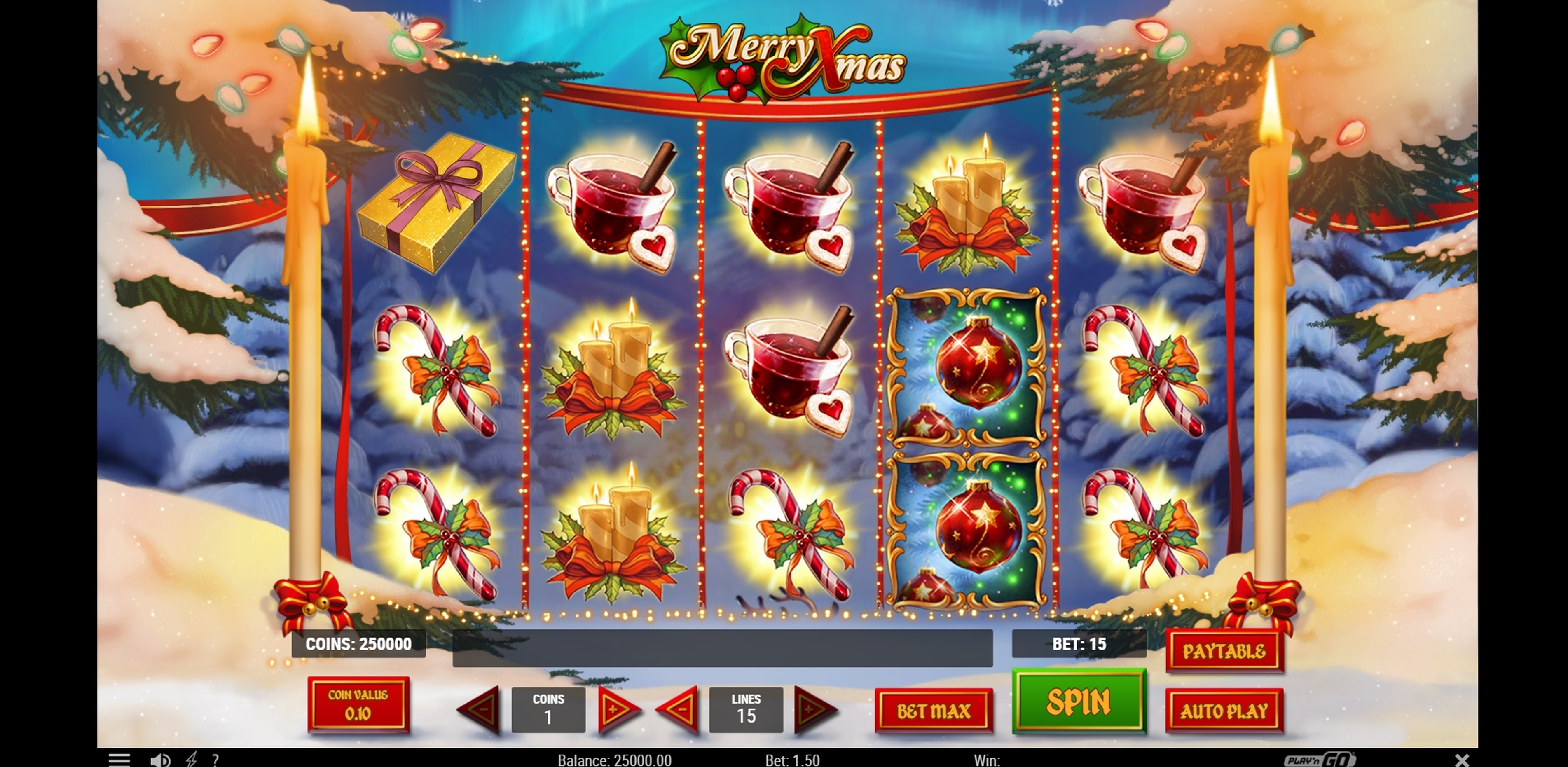 Reels in Merry Xmas Slot Game by Playn GO