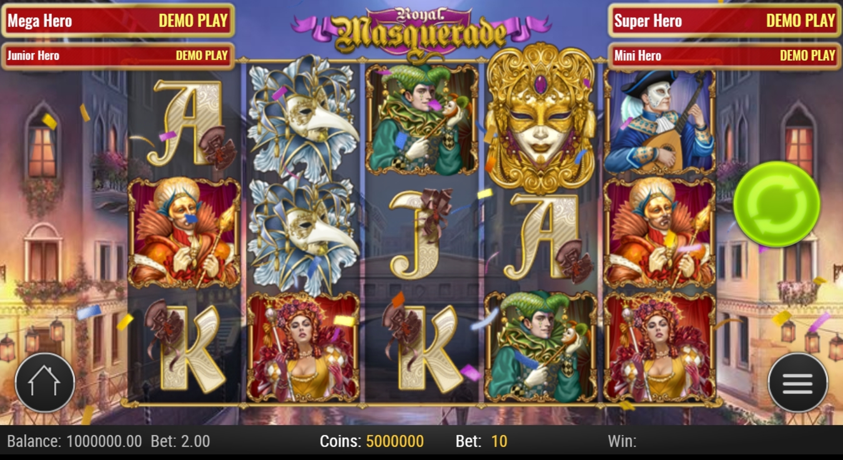 Reels in Royal Masquerade Slot Game by Playn GO