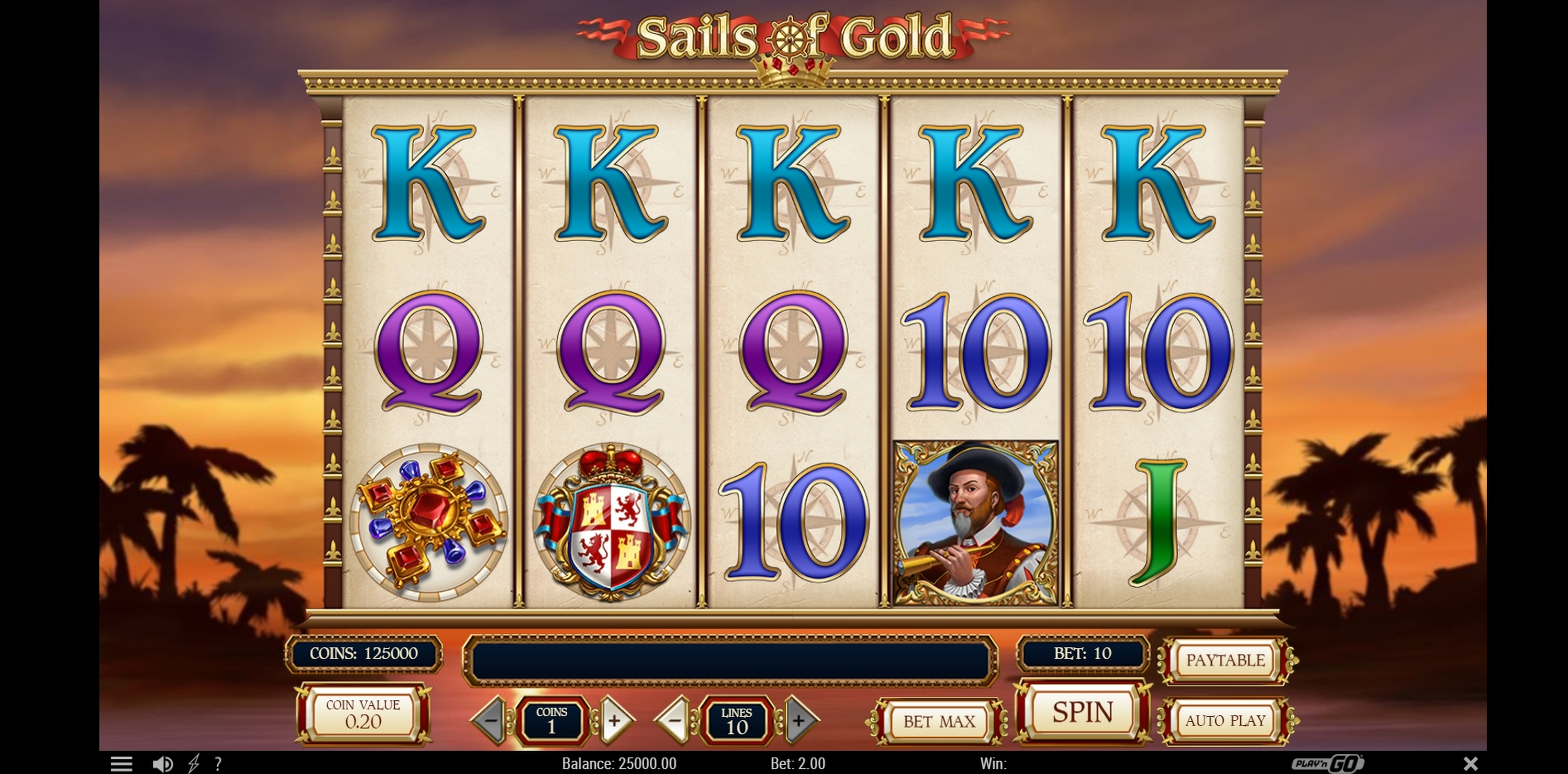 Reels in Sails of Gold Slot Game by Playn GO