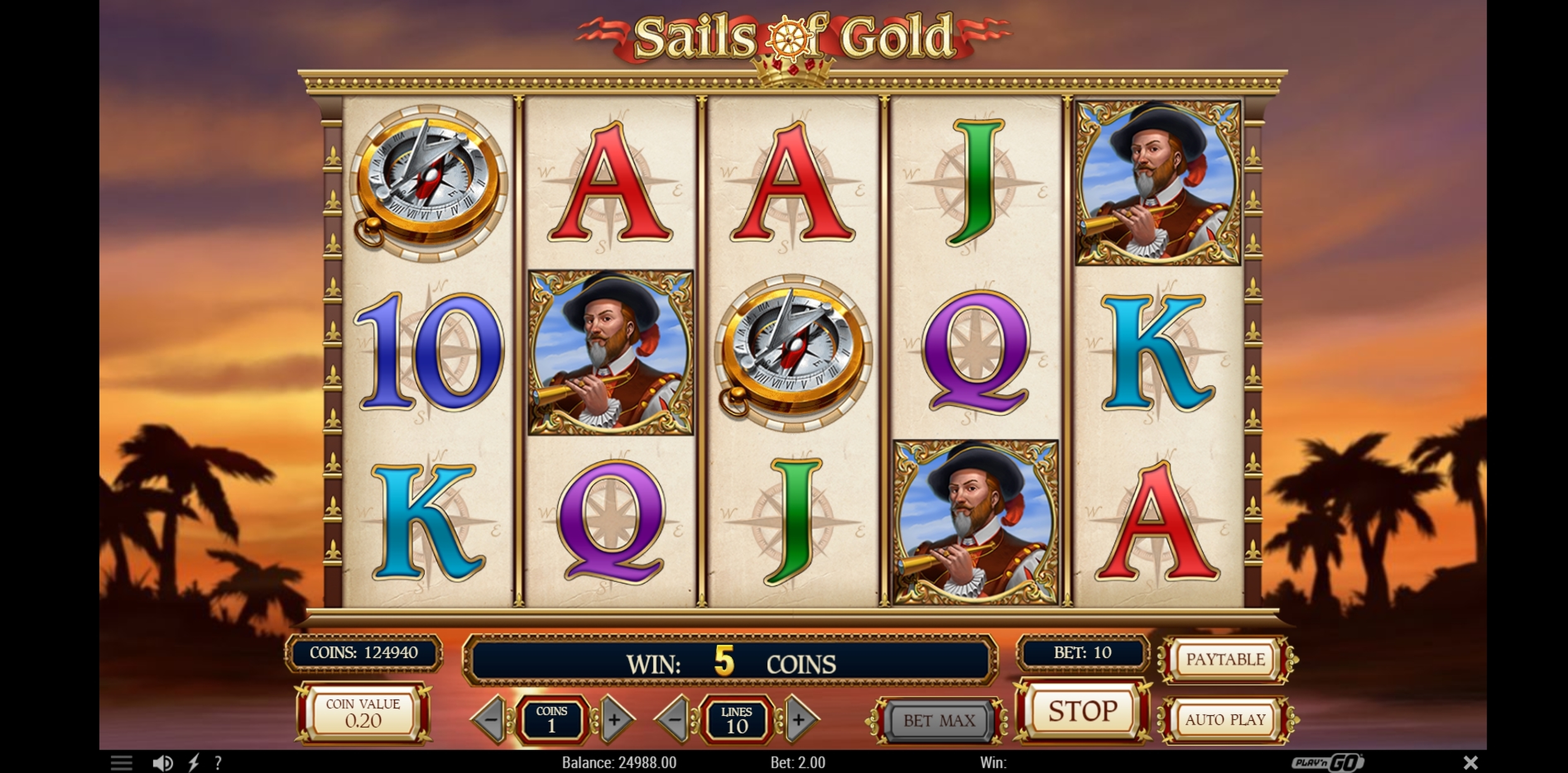 Win Money in Sails of Gold Free Slot Game by Playn GO