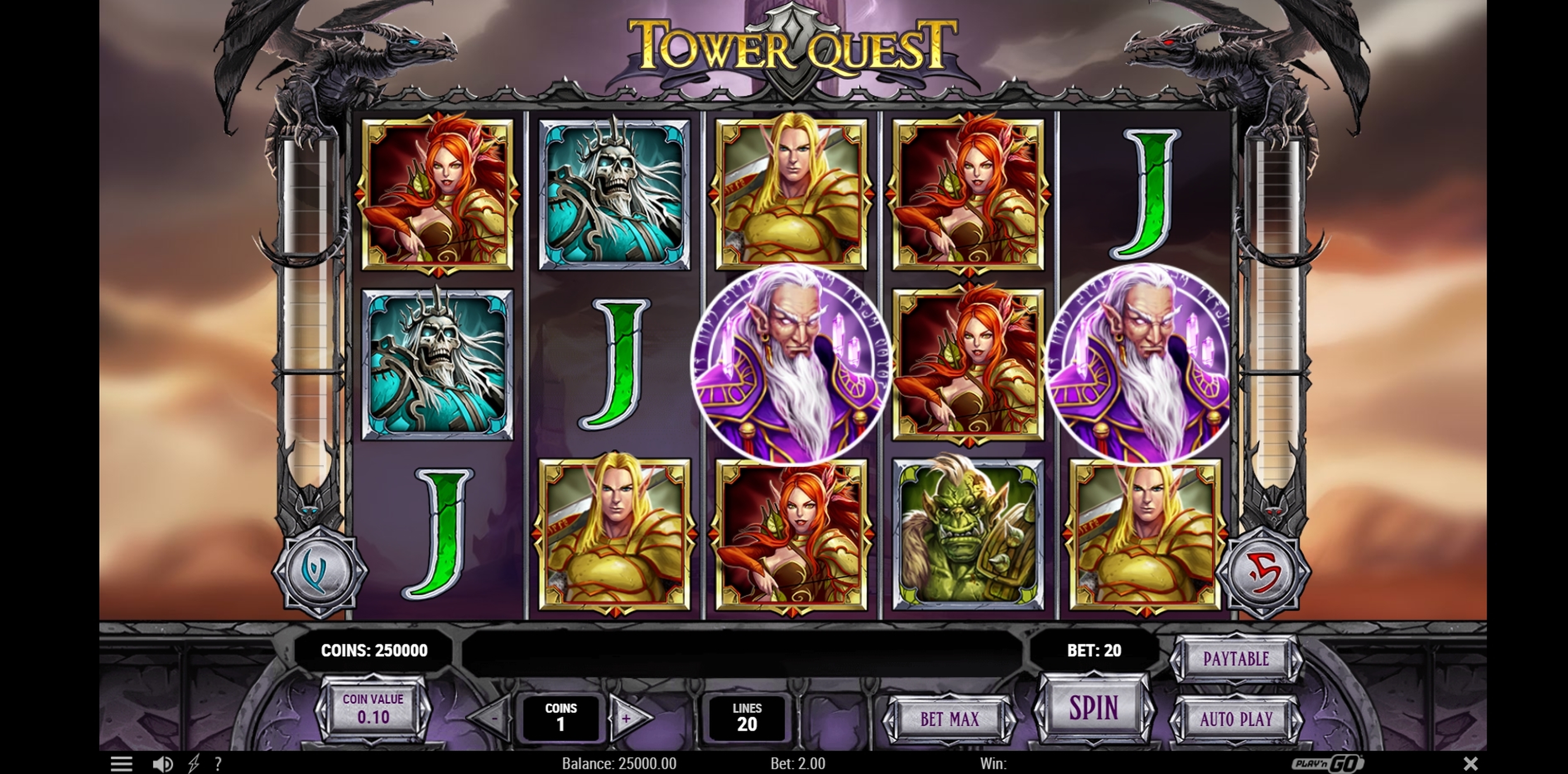 Reels in Tower Quest Slot Game by Playn GO