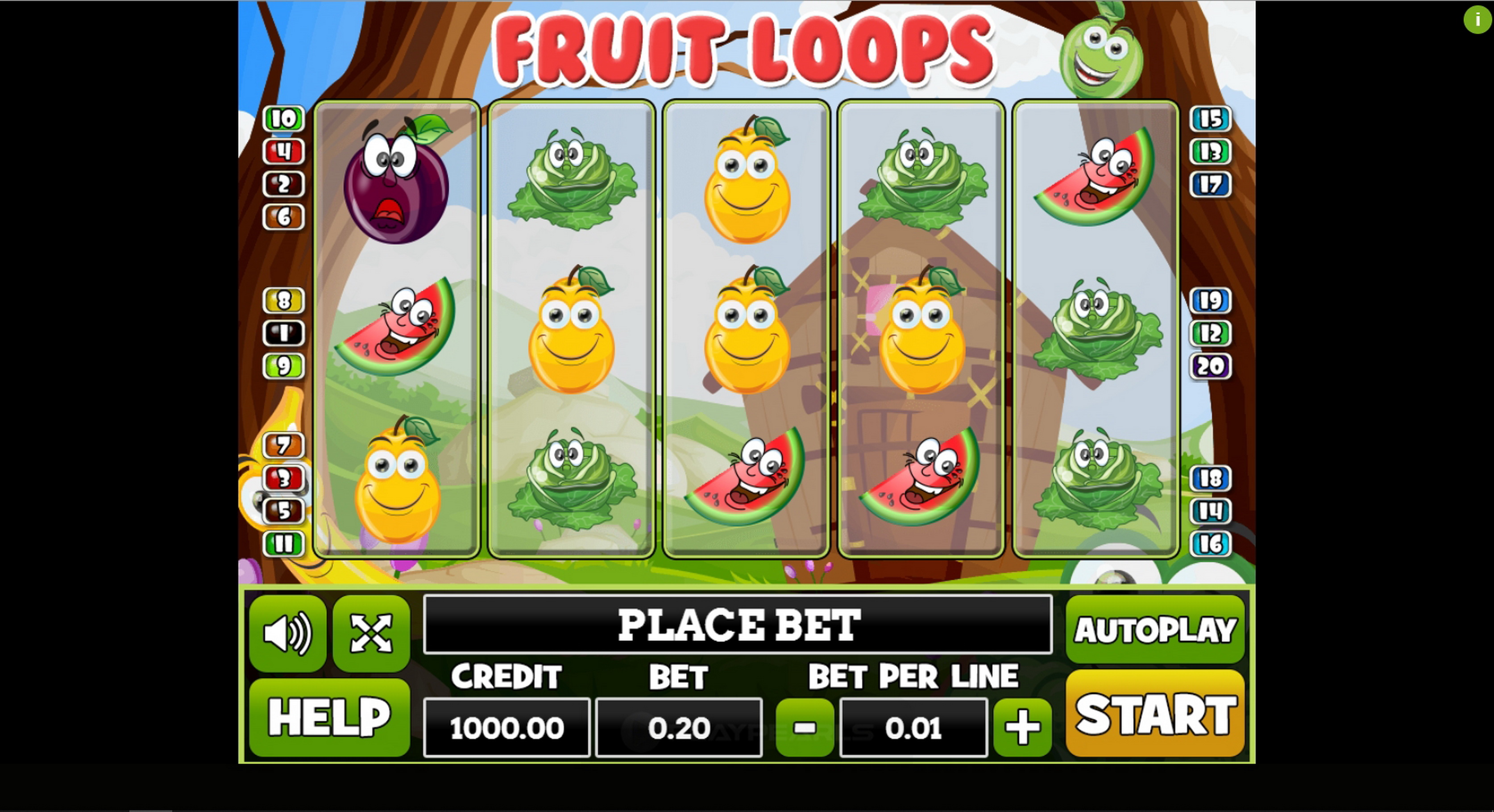 Reels in Fruit Loops Slot Game by PlayPearls