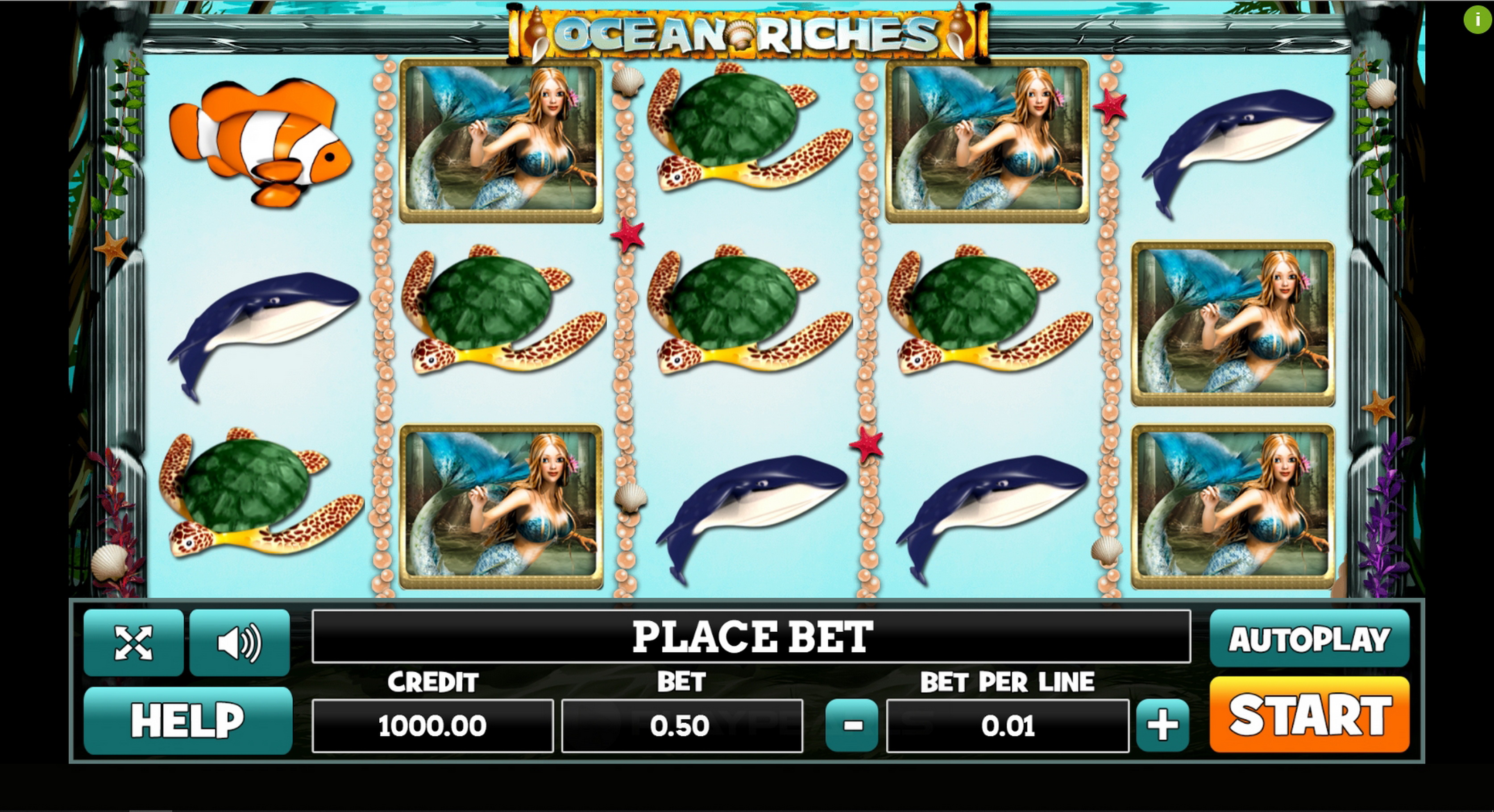 Reels in Ocean Riches (PlayPearl) Slot Game by PlayPearls