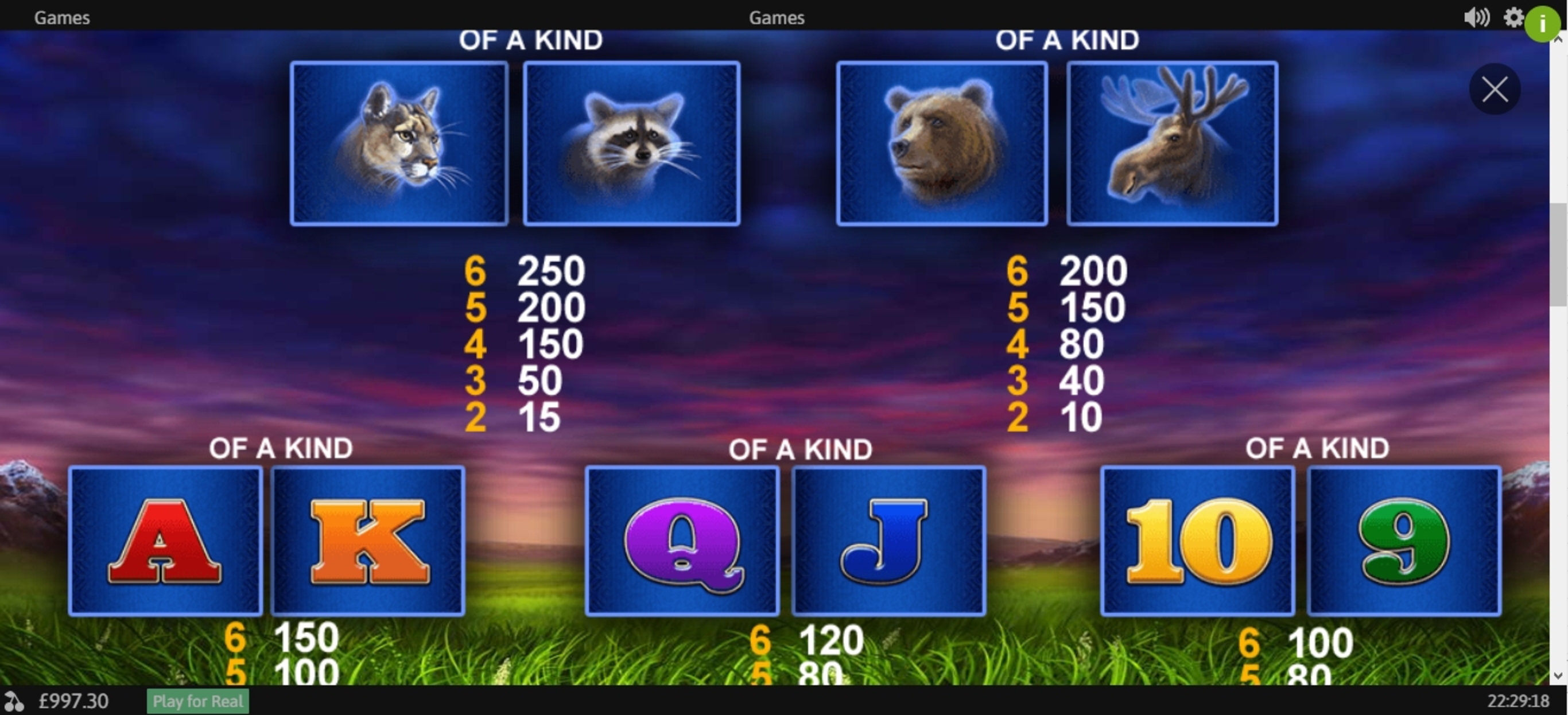 Info of Buffalo Blitz Slot Game by Playtech