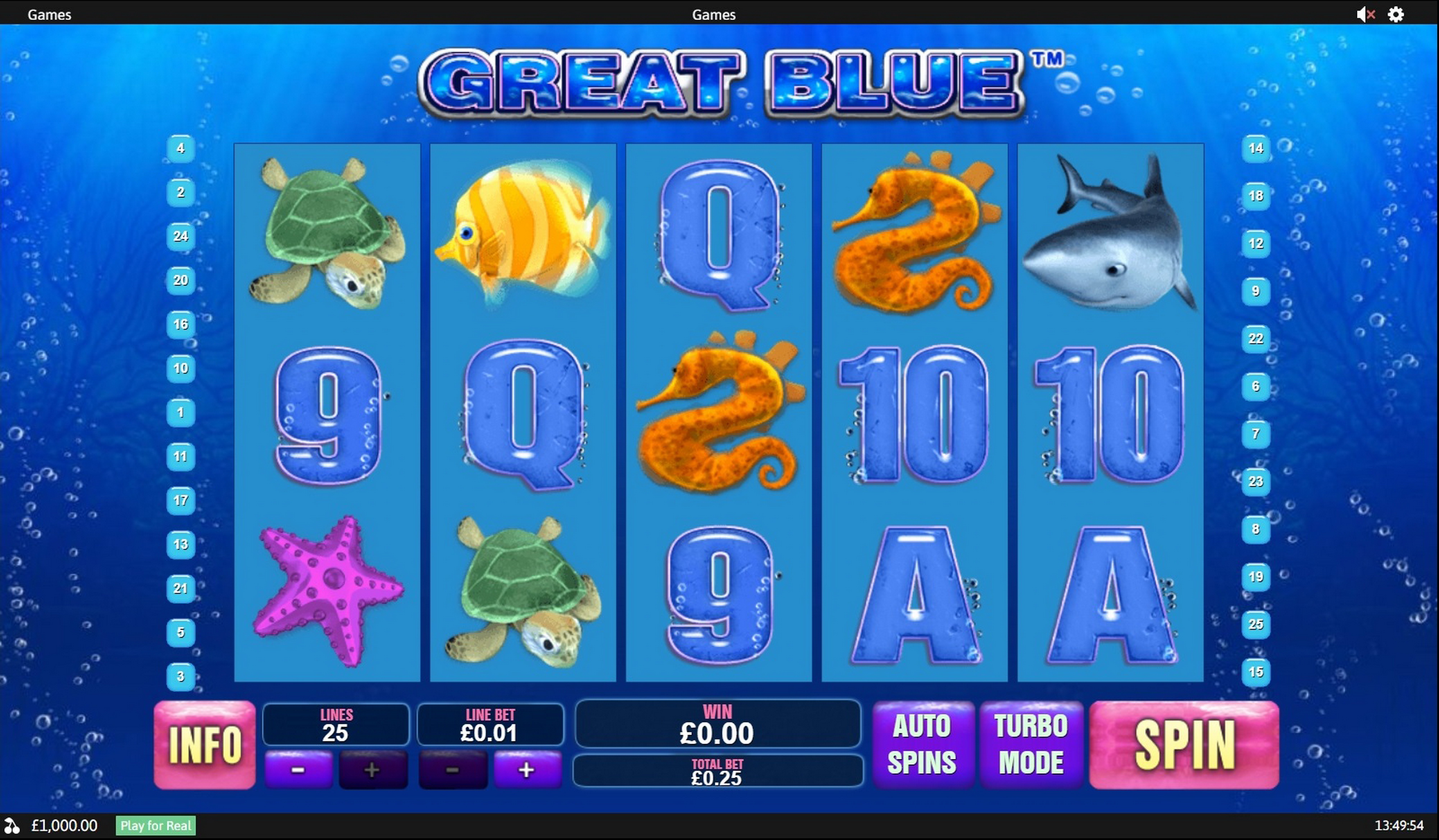 Free Play Slot Game Great Blue
