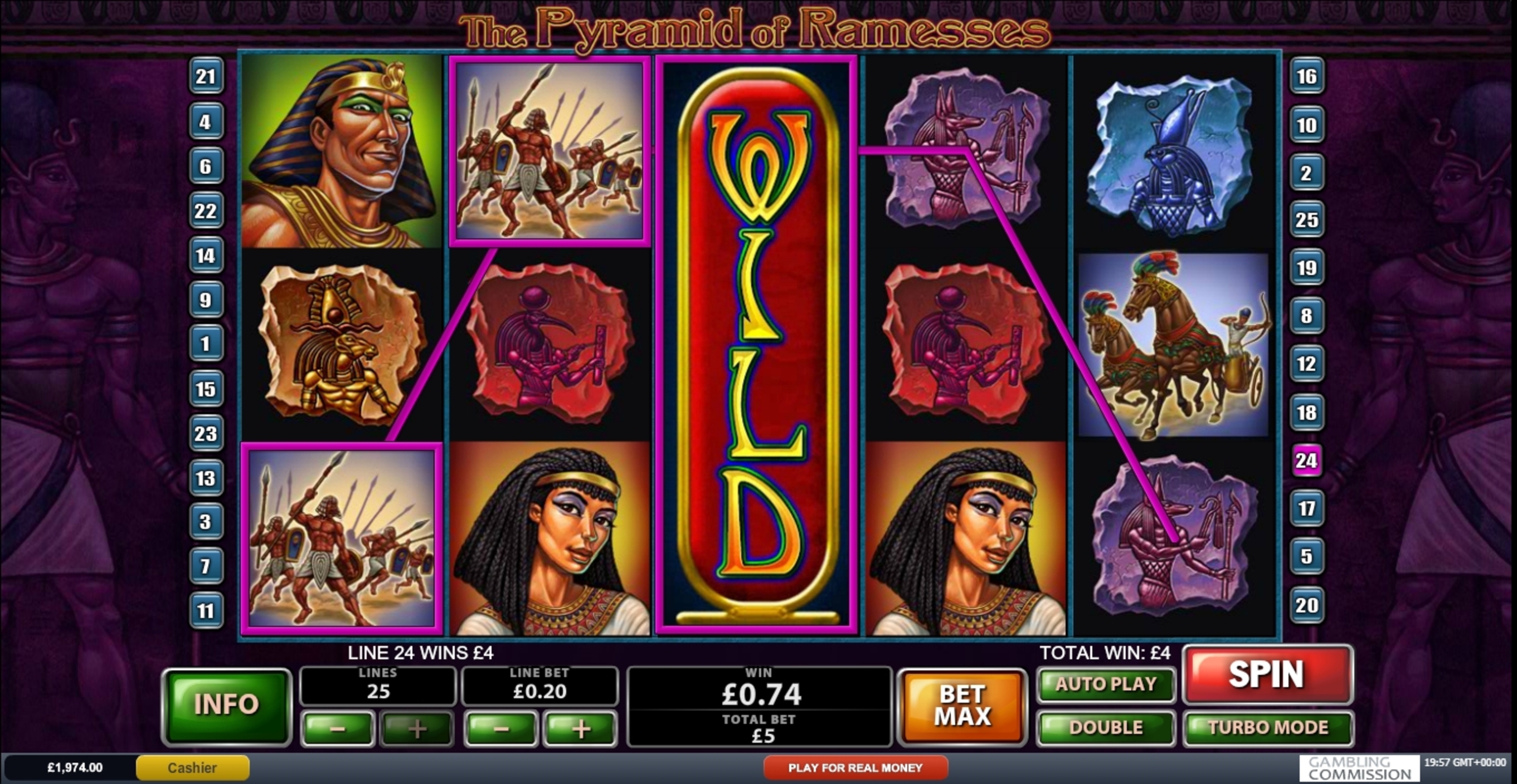 Win Money in The Pyramid of Ramesses Free Slot Game by Playtech
