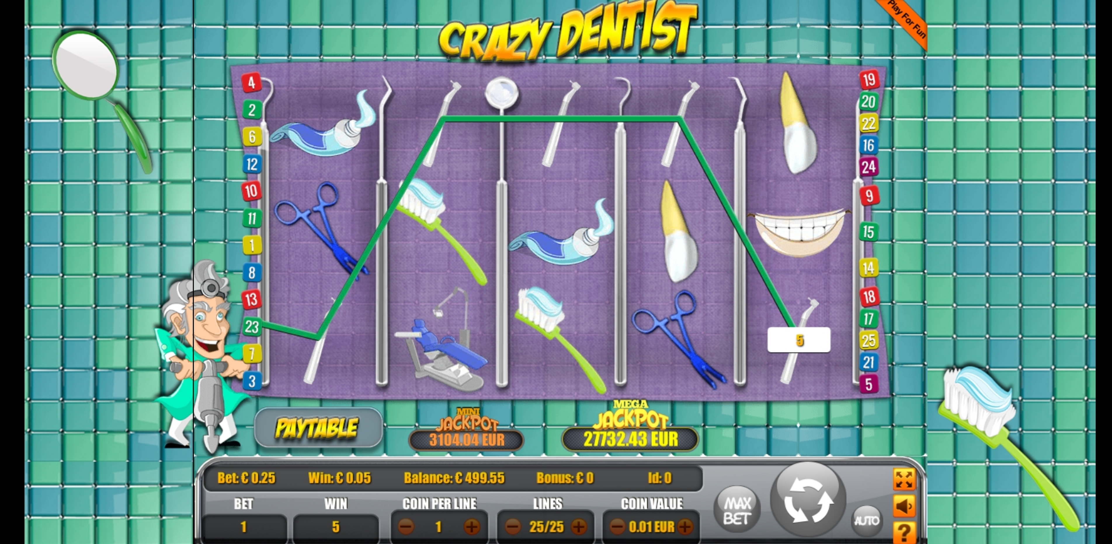 Win Money in Crazy Dentist Free Slot Game by Portomaso Gaming