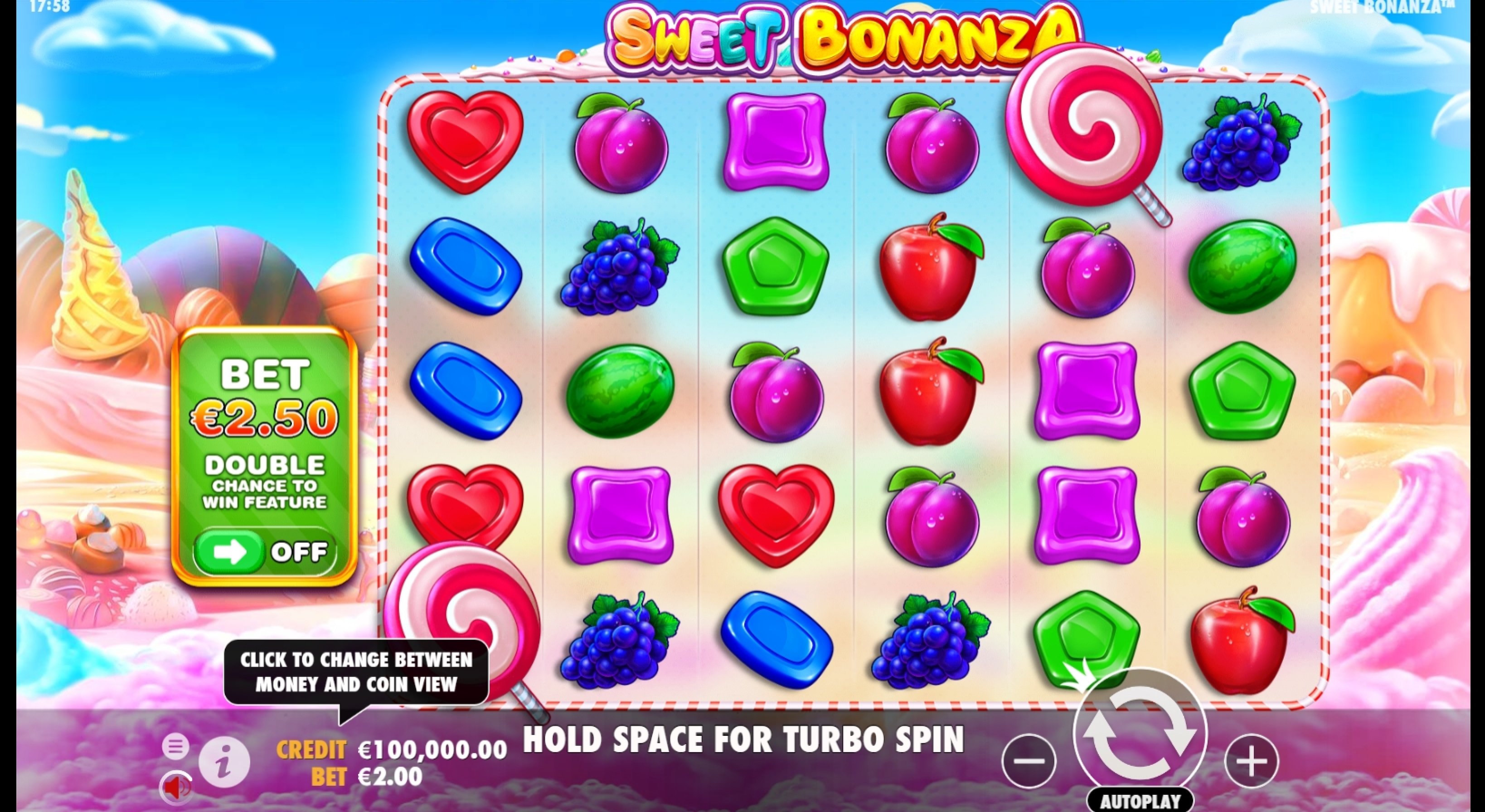 Reels in Sweet Bonanza Slot Game by Pragmatic Play