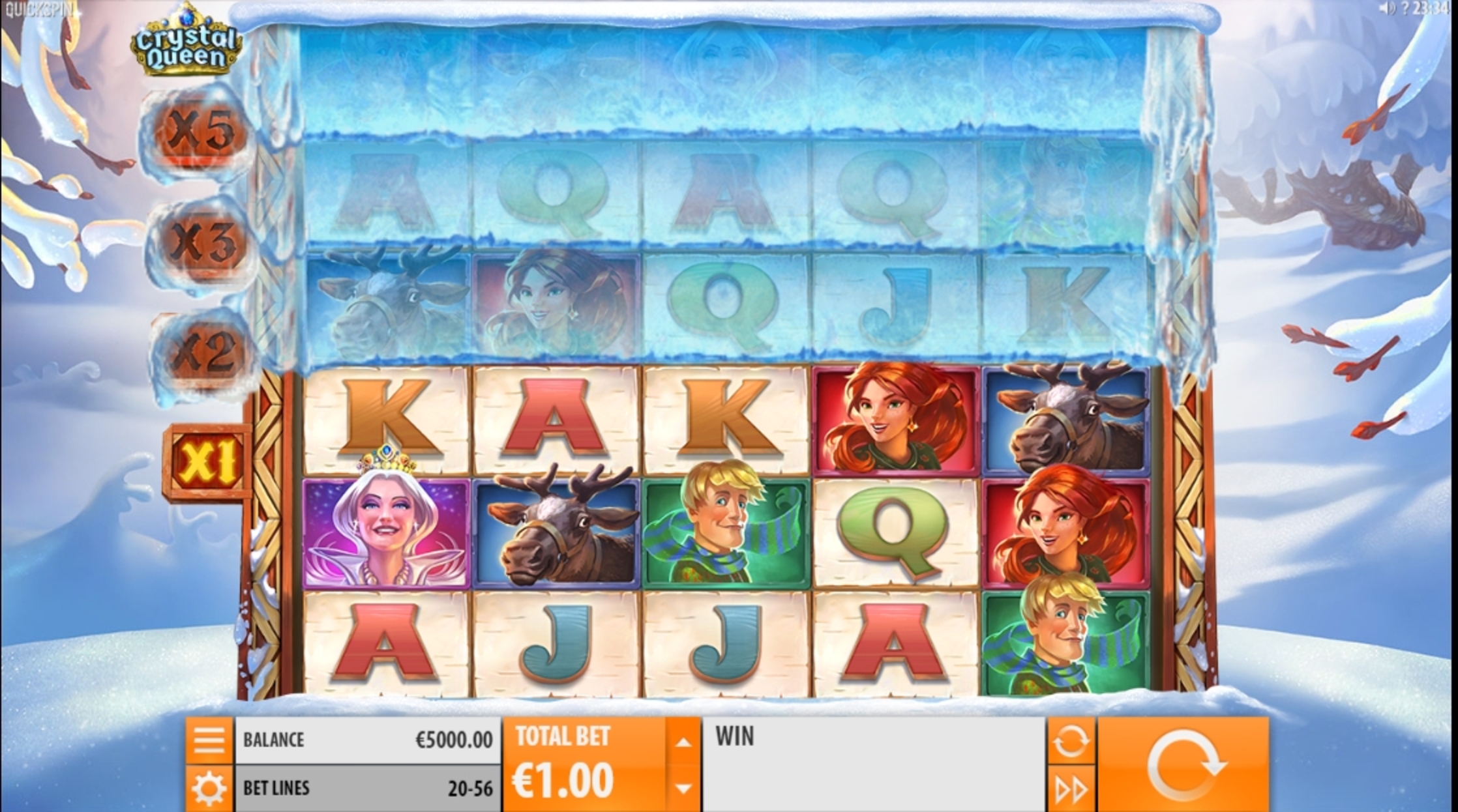 Reels in Crystal Queen Slot Game by Quickspin