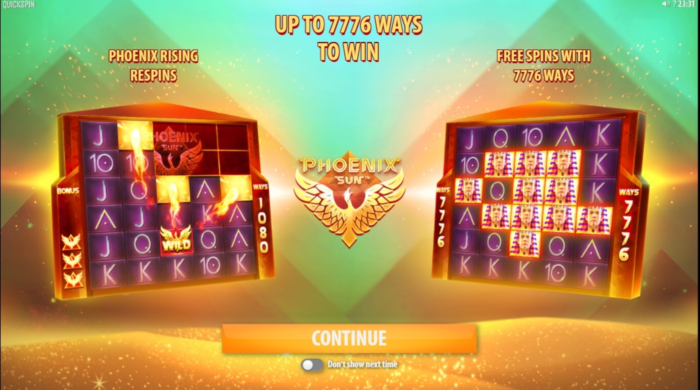 Play Phoenix Sun Free Casino Slot Game by Quickspin