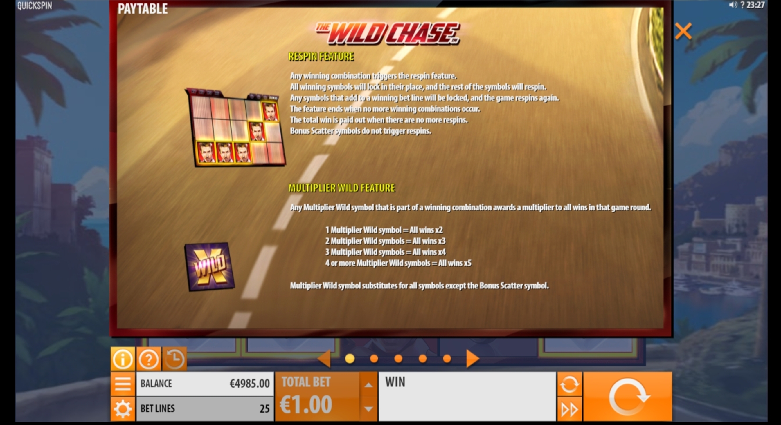 Info of The Wild Chase Slot Game by Quickspin