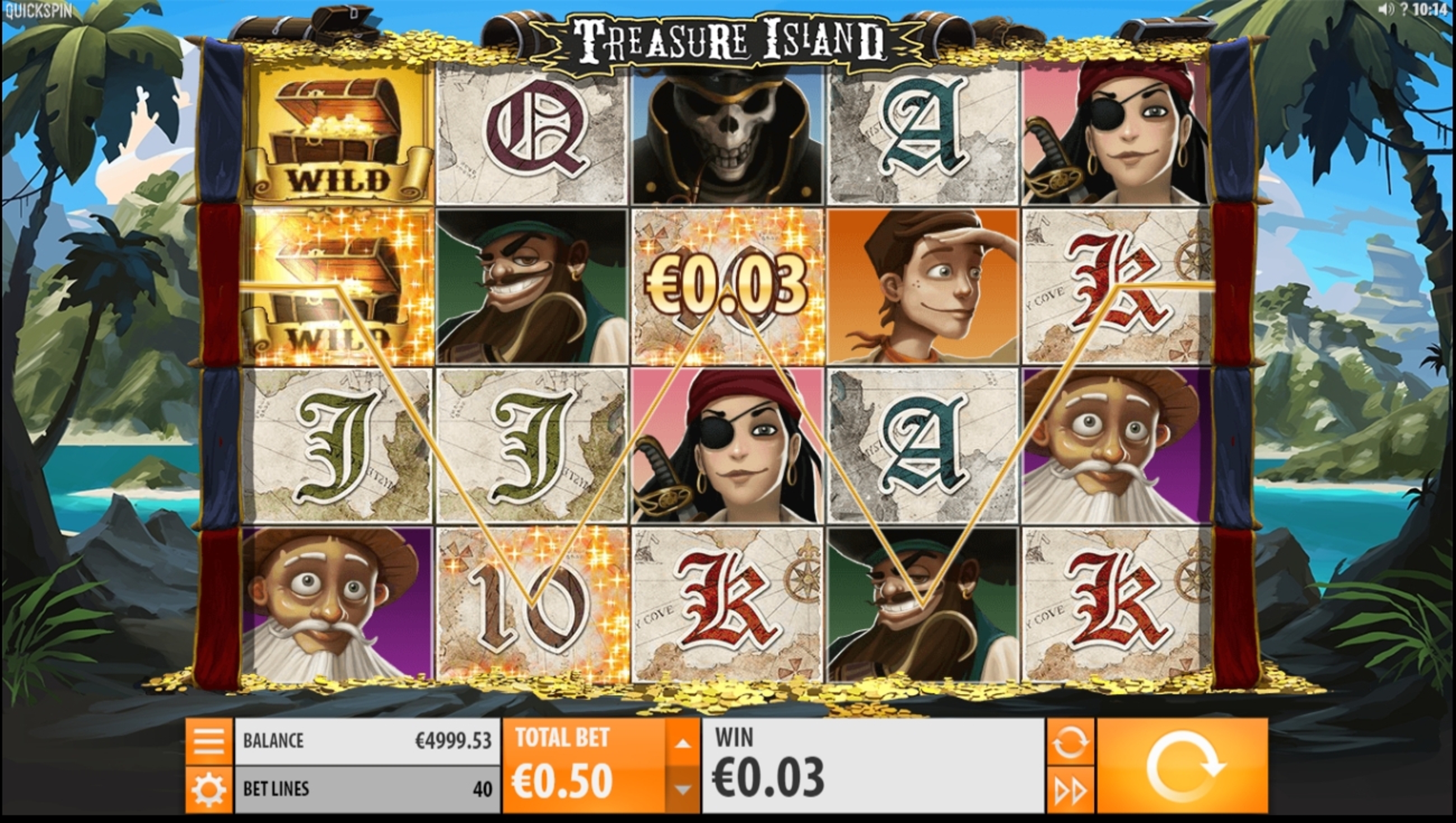 Win Money in Treasure Island Free Slot Game by Quickspin